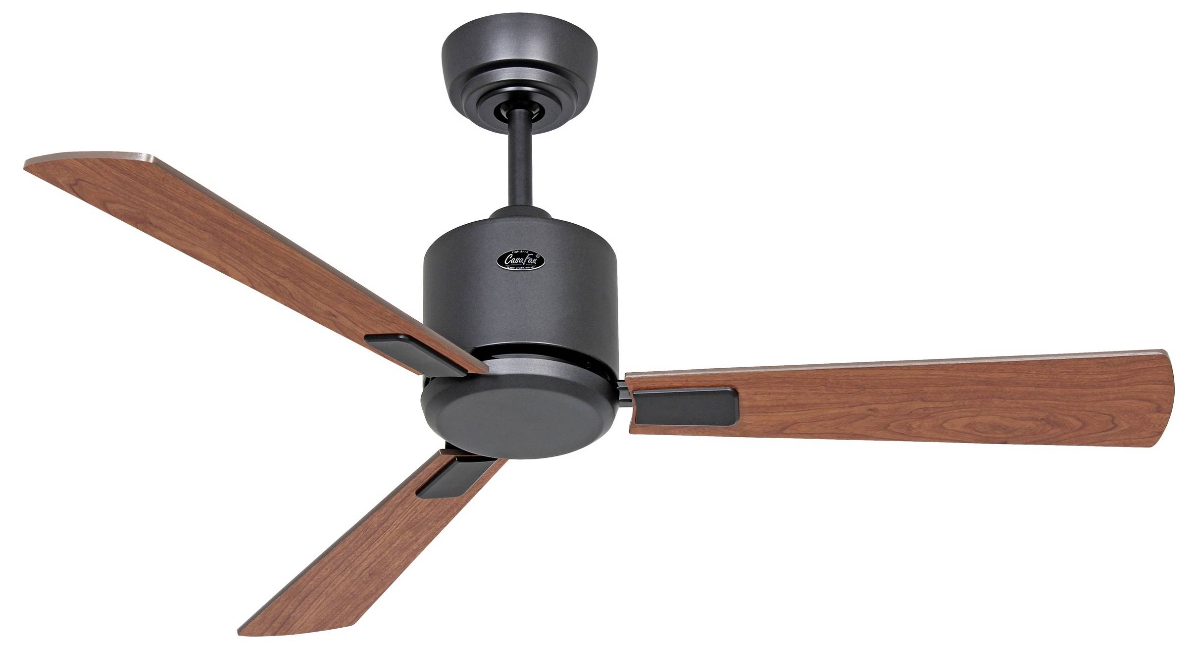 CasaFan ECO NEO III 103 BG-NB/KI WiFi Flügel Nussbaum/Kirsche Deckenventilator Basalt-Grau mit Fernbedienung, Timer