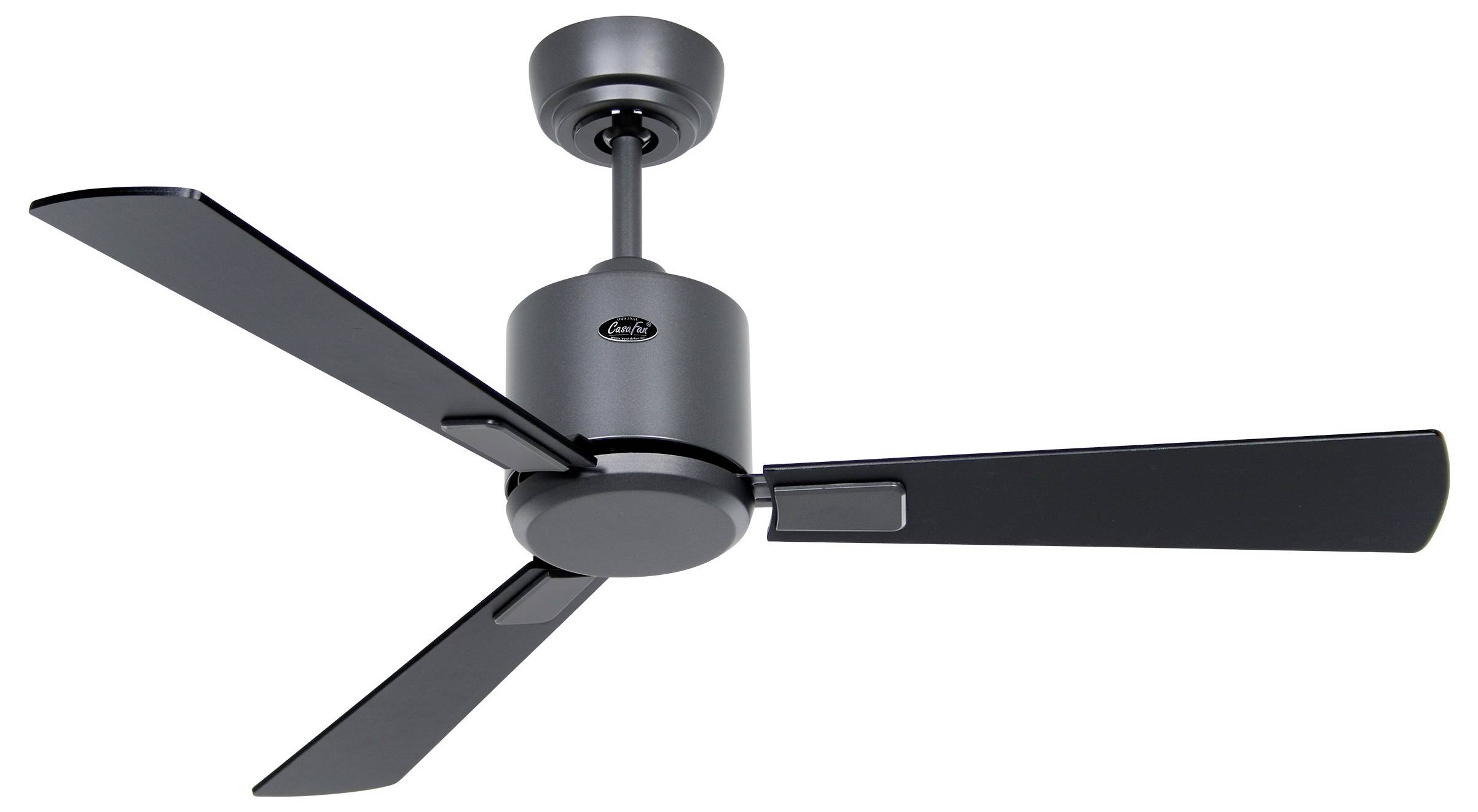 CasaFan ECO NEO III 103 BG-SW/TK WiFi Flügel Schwarz/Teak Deckenventilator Basalt-Grau mit Fernbedienung, Timer, Winterbetrieb