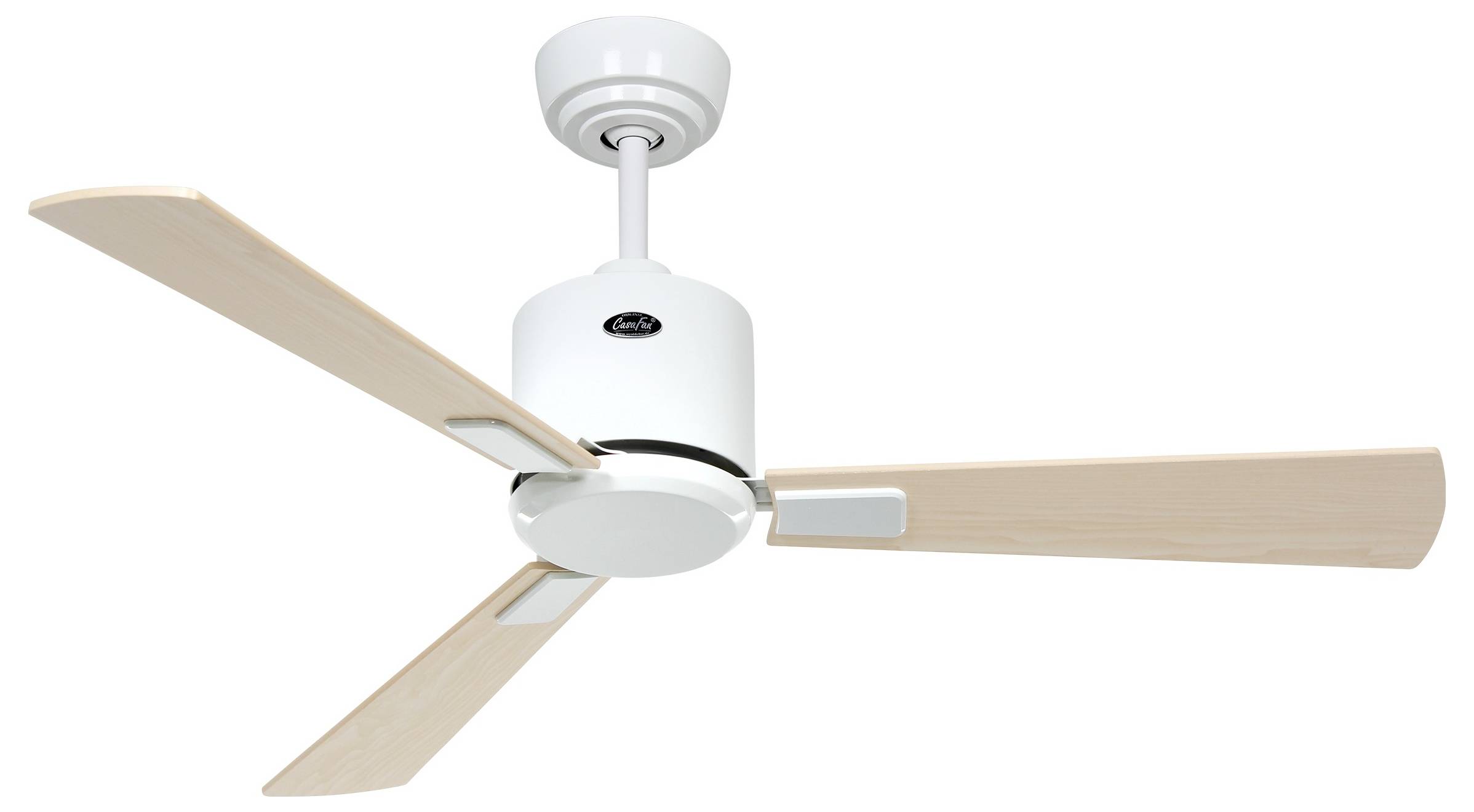 CasaFan ECO NEO III 103 WE-AH/BU WiFi Flügel Ahorn/Buche Deckenventilator Weiß mit Fernbedienung, Timer, Winterbetrieb, App