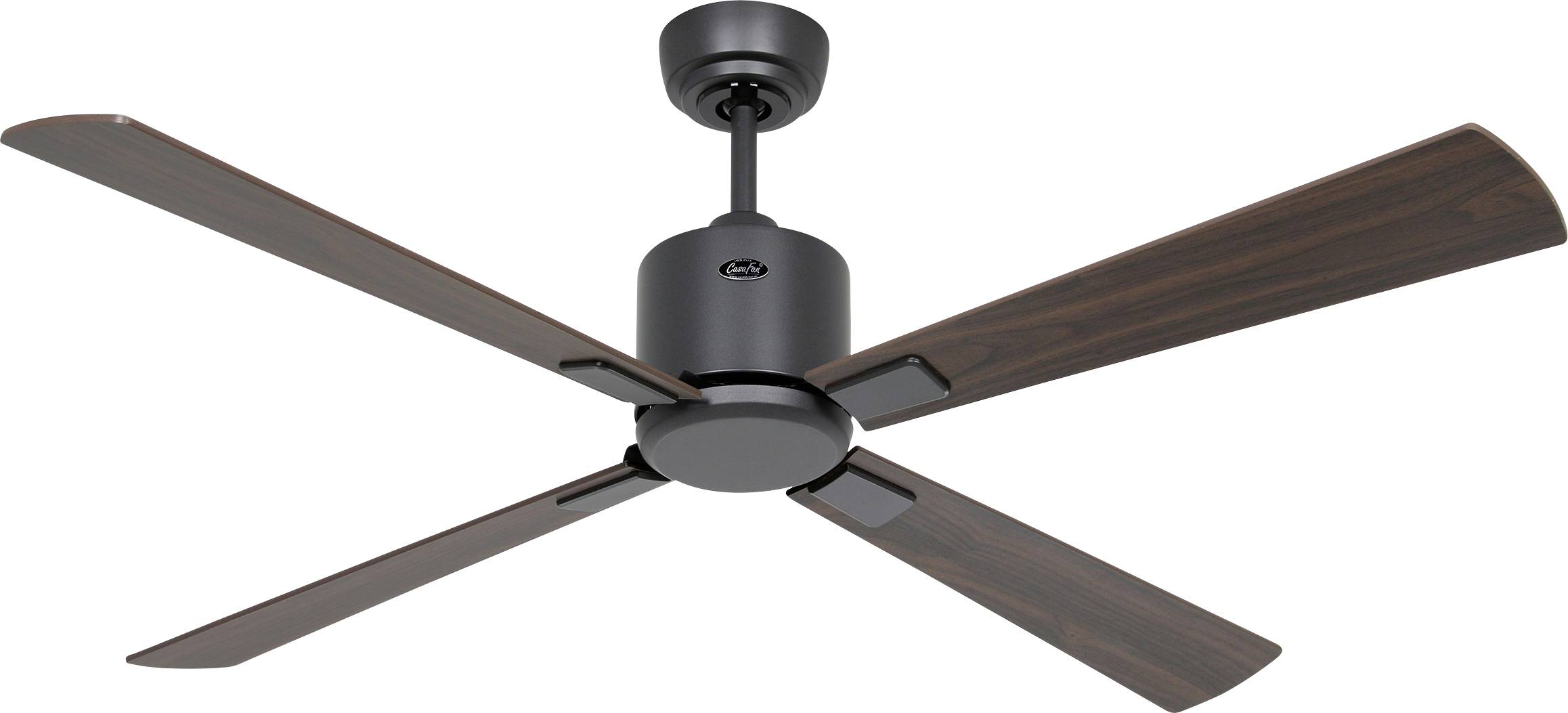CasaFan ECO NEO III 132 BG-NB/KI WiFi Flügel Nussbaum/Kirsche Deckenventilator Basalt-Grau mit Fernbedienung, Timer