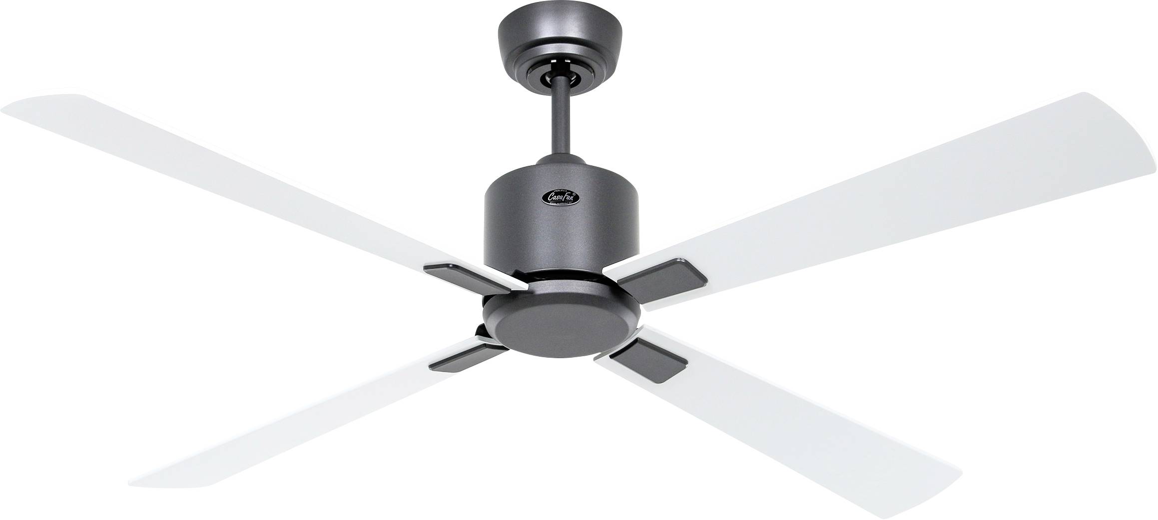 CasaFan ECO NEO III 132 BG-WE/LG WiFi Flügel Weiß/Lichtgrau Deckenventilator Basalt-Grau mit Fernbedienung, Timer, Winterbetrieb
