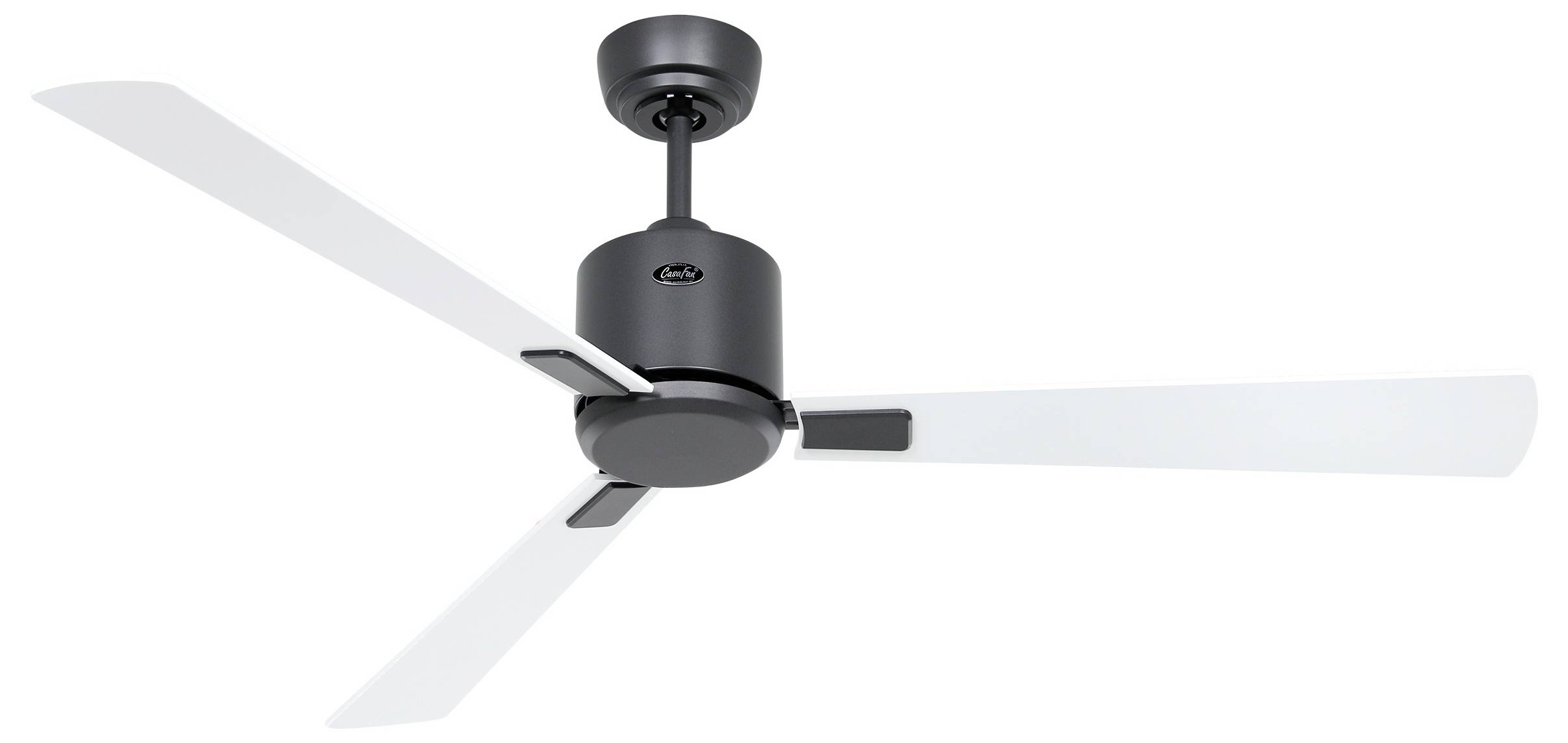 CasaFan ECO NEO III 132 BG-WE/LG WiFi Flügel Weiß/Lichtgrau Deckenventilator Basalt-Grau mit Fernbedienung, Timer, Winterbetrieb