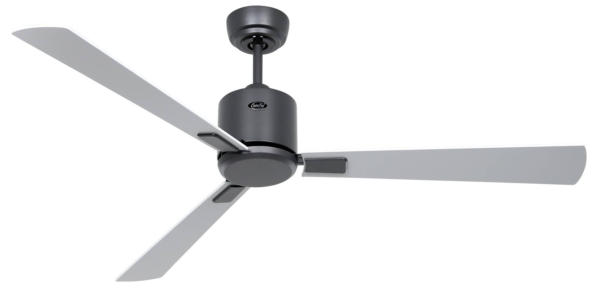 CasaFan ECO NEO III 132 BG-WE/LG WiFi Flügel Weiß/Lichtgrau Deckenventilator Basalt-Grau mit Fernbedienung, Timer, Winterbetrieb