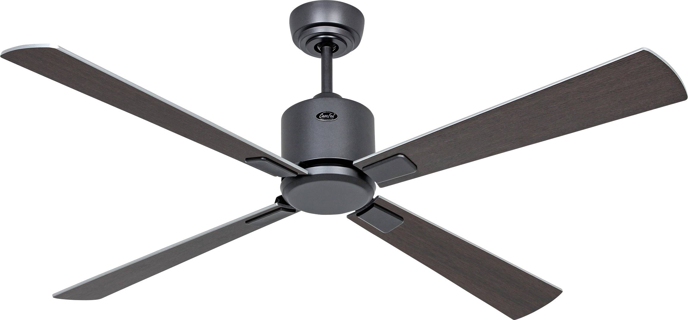 CasaFan ECO NEO III 132 BG-WN/SI WiFi Flügel Wenge/silber Deckenventilator Basalt-Grau mit Fernbedienung, Timer, Winterbetrieb