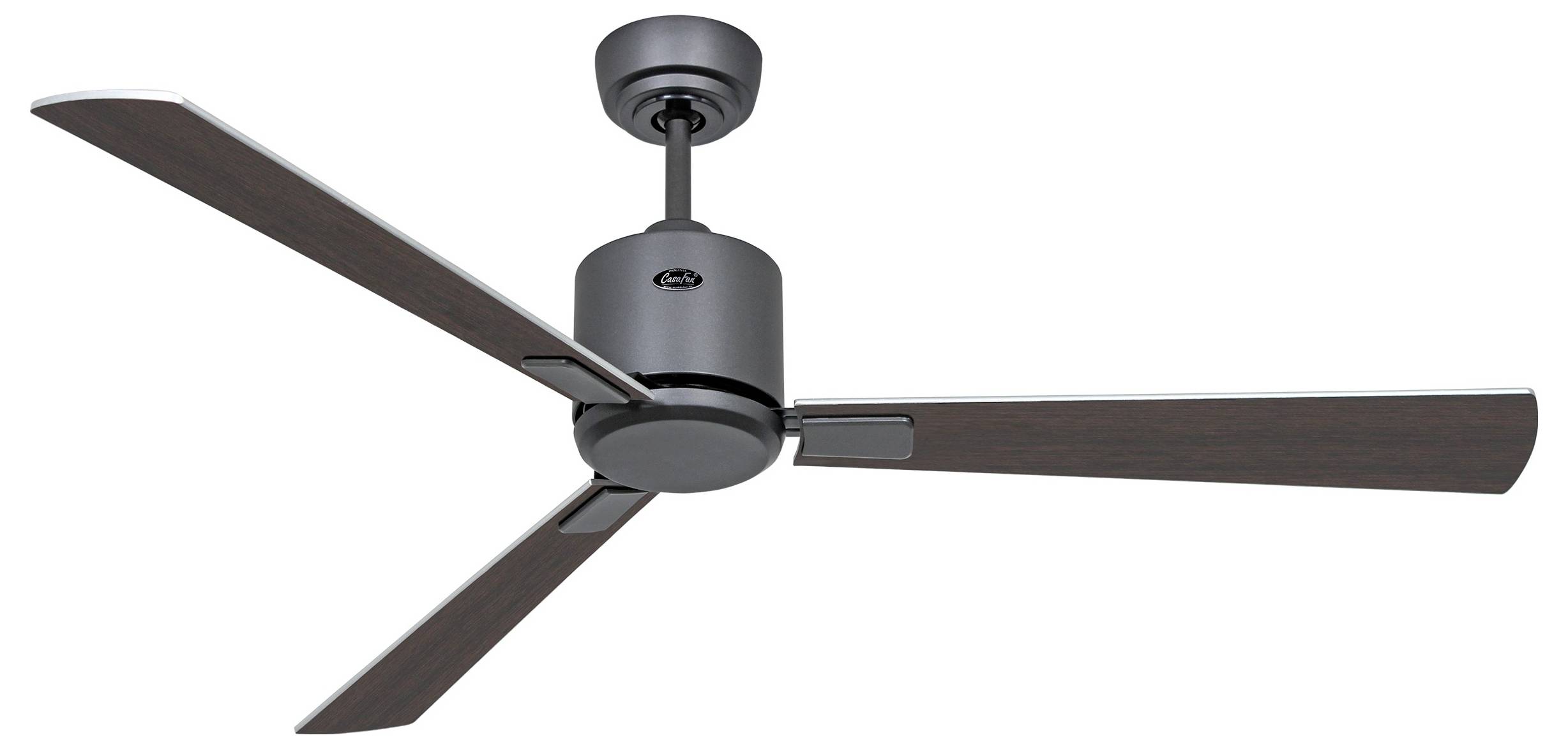 CasaFan ECO NEO III 132 BG-WN/SI WiFi Flügel Wenge/silber Deckenventilator Basalt-Grau mit Fernbedienung, Timer, Winterbetrieb