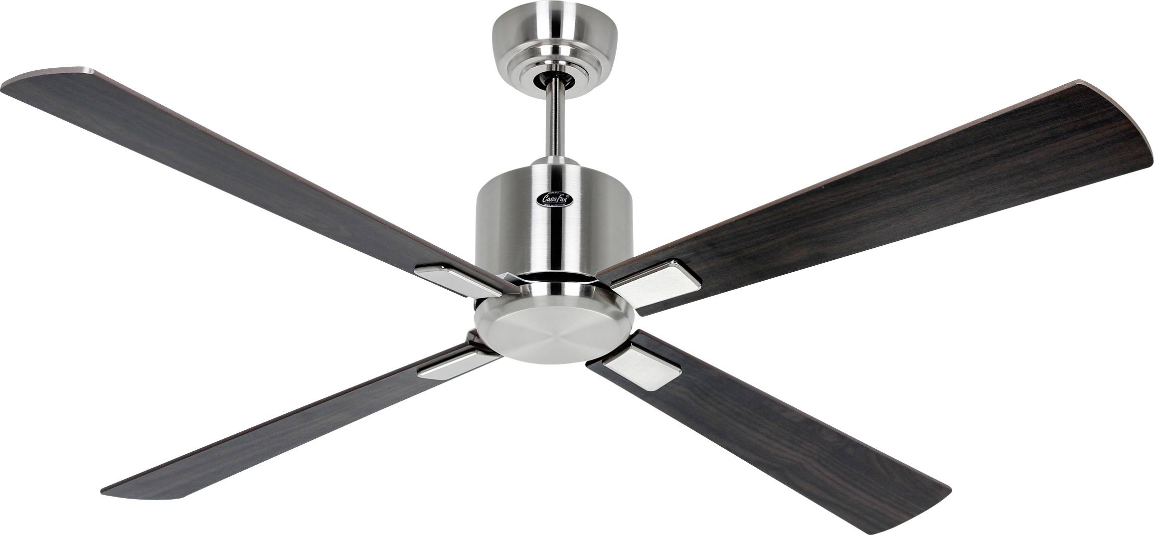 CasaFan ECO NEO III 132 BN-NB/KI WiFi Flügel Nussbaum/Kirsche Deckenventilator Chrom (gebürstet) mit Fernbedienung, Timer