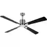 CasaFan ECO NEO III 132 BN-SW/TK WiFi Flügel Schwarz/Teak Deckenventilator Chrom (gebürstet) mit Fernbedienung, Timer CasaFan ECO NEO III 132 BN-SW/TK WiFi Flügel Schwarz/Teak Deckenventilator Chrom (gebürstet) mit Fernbedienung, Timer