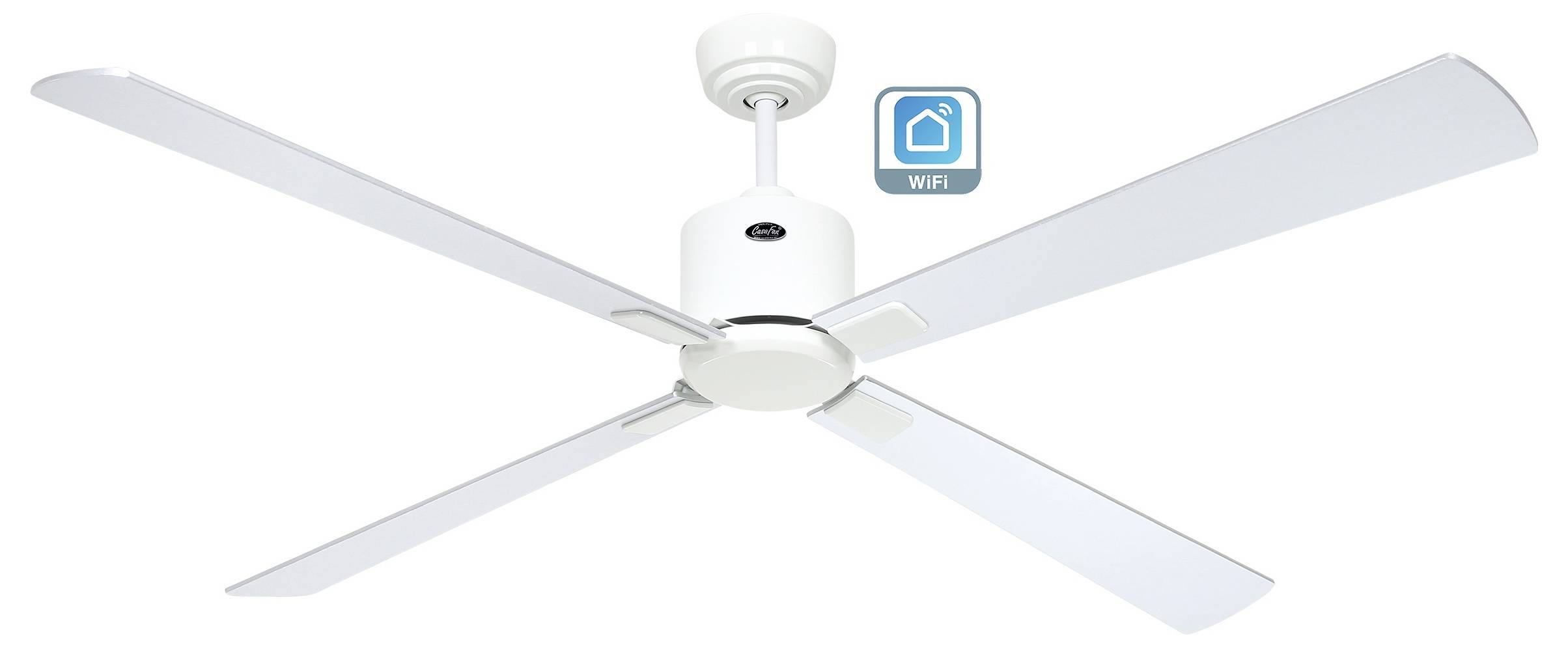CasaFan ECO NEO III 152 WE-WN/SI WiFi Flügel Wenge/silber Deckenventilator Weiß mit Fernbedienung, Timer, Winterbetrieb, App