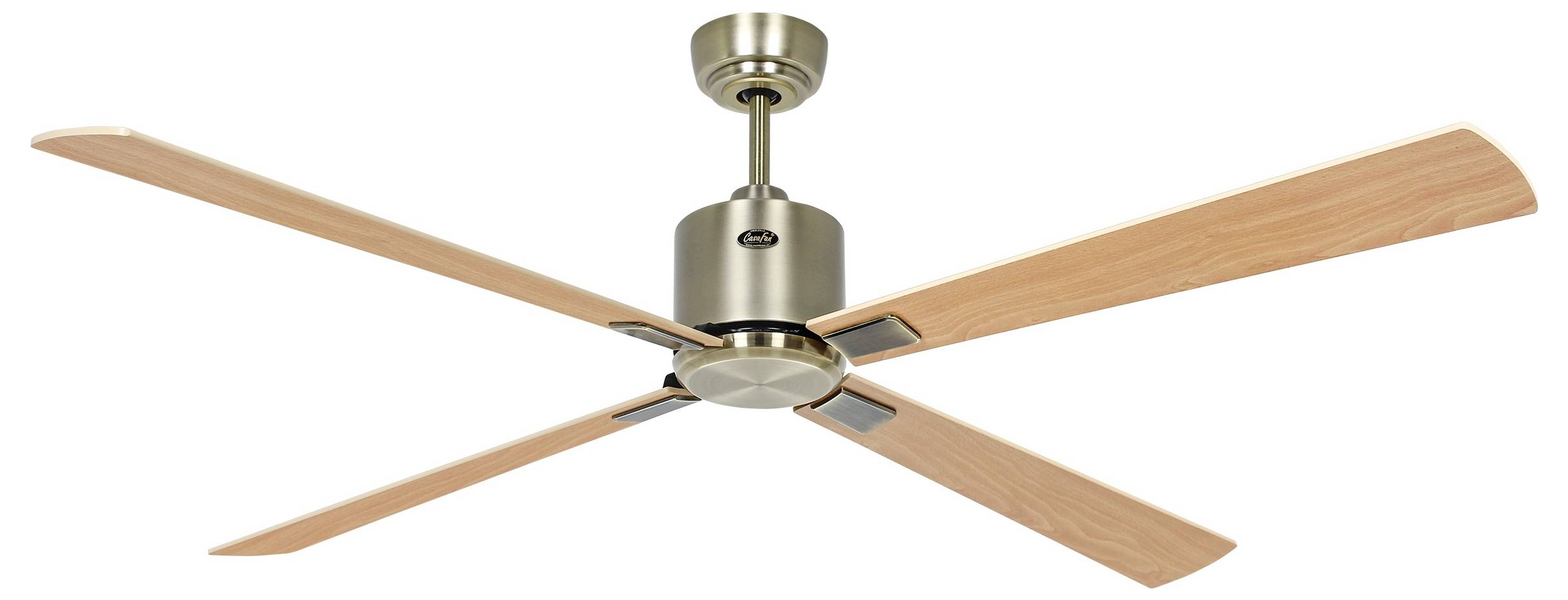 CasaFan ECO NEO III 152 MA-AH/BU WiFi Flügel Ahorn/Buche Deckenventilator Messing-antik mit Fernbedienung, Timer, Winterbetrieb
