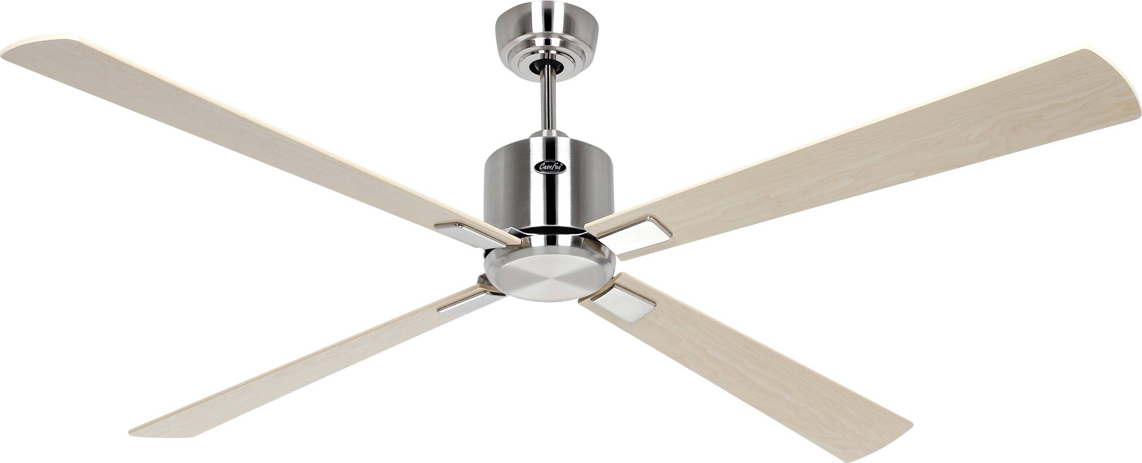 CasaFan ECO NEO III 152 BN-AH/BU WiFi Flügel Ahorn/Buche Deckenventilator Chrom (gebürstet) mit Fernbedienung, Timer
