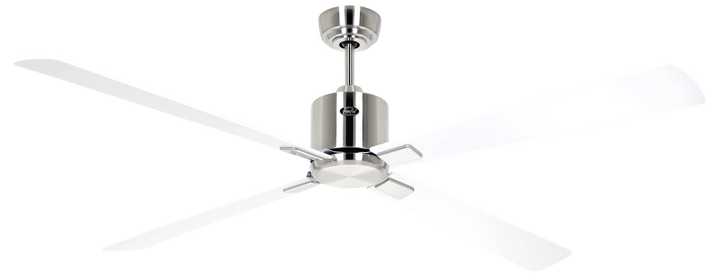 CasaFan ECO NEO III 152 BN-WE/LG WiFi Flügel Weiß/Lichtgrau Deckenventilator Chrom (gebürstet) mit Fernbedienung, Timer