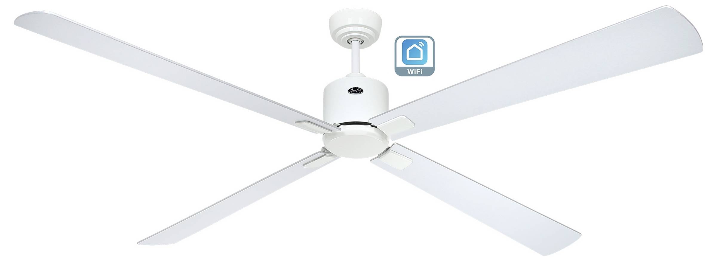 CasaFan ECO NEO III 180-4 WE-WN/SI WiFi Flügel Wenge/silber Deckenventilator Weiß mit Fernbedienung, Timer, Winterbetrieb, App