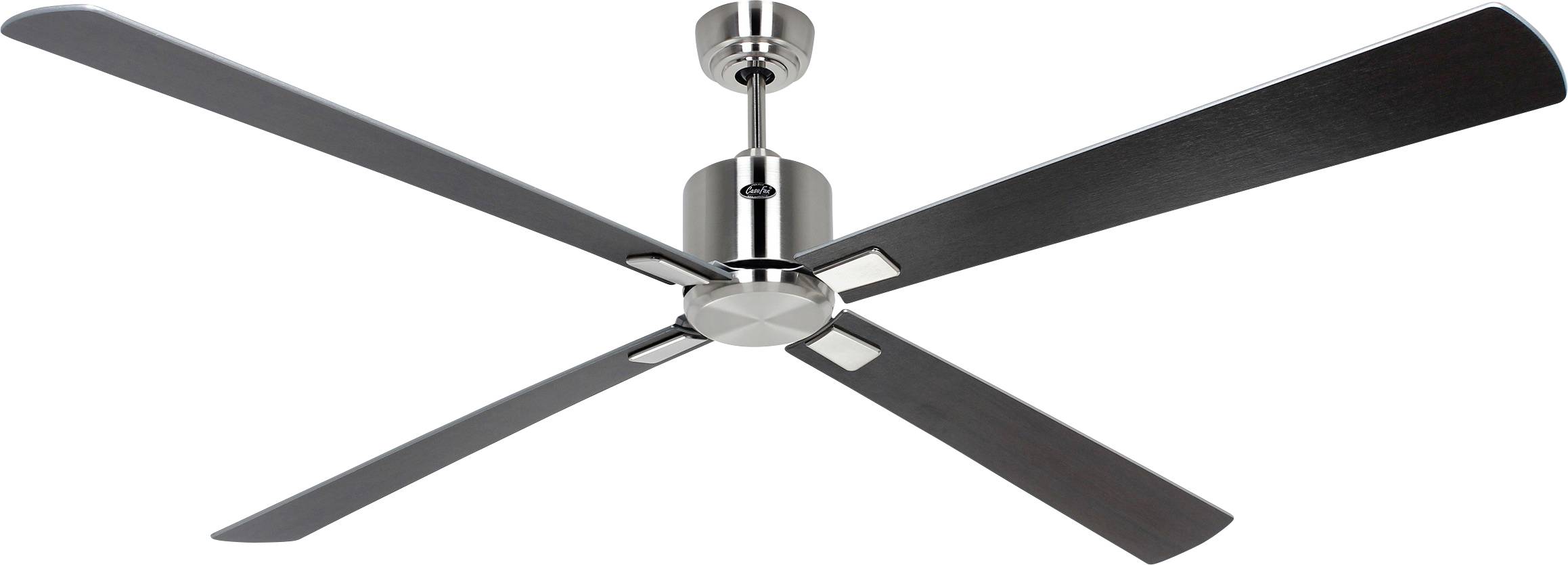CasaFan ECO NEO III 180-4 BN-WN/SI WiFi Flügel Wenge/silber Deckenventilator Chrom (gebürstet) mit Fernbedienung, Timer