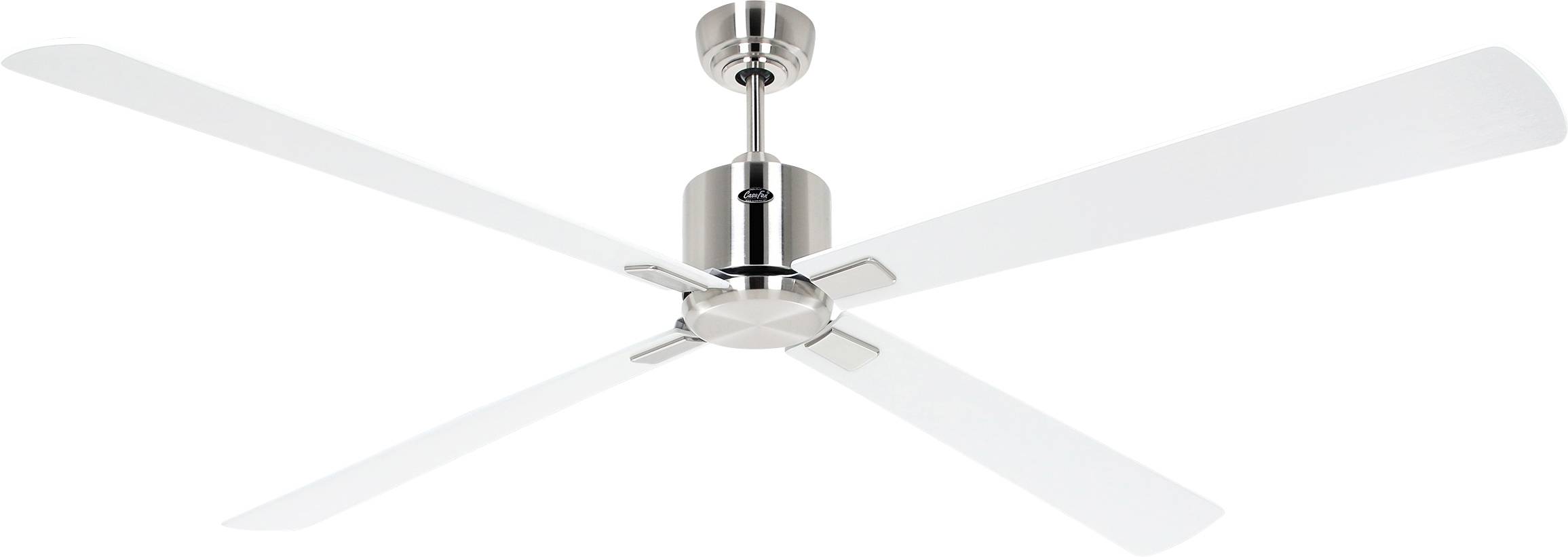 CasaFan ECO NEO III 180-4 BN-WE/LG WiFi Flügel Weiß/Lichtgrau Deckenventilator Chrom (gebürstet) mit Fernbedienung, Timer