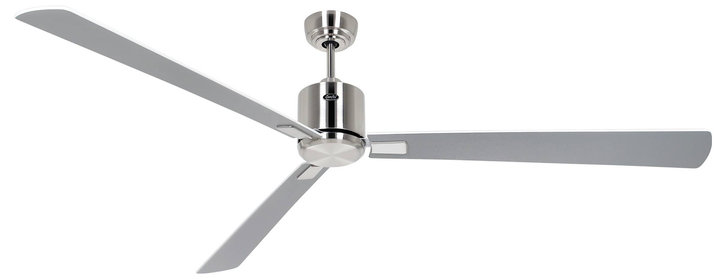 CasaFan ECO NEO III 180-4 BN-WE/LG WiFi Flügel Weiß/Lichtgrau Deckenventilator Chrom (gebürstet) mit Fernbedienung, Timer
