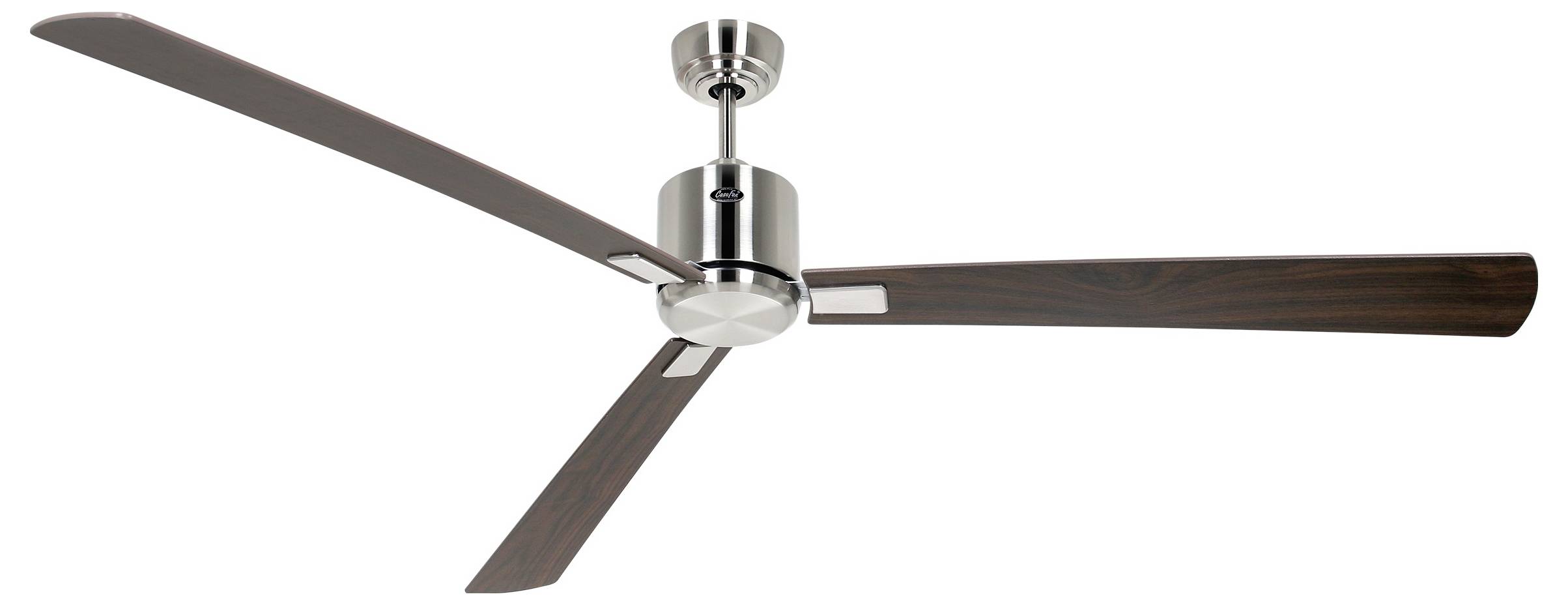CasaFan ECO NEO III 180-4 BN-NB/KI WiFi Flügel Nussbaum/Kirsche Deckenventilator Chrom (gebürstet) mit Fernbedienung, Timer