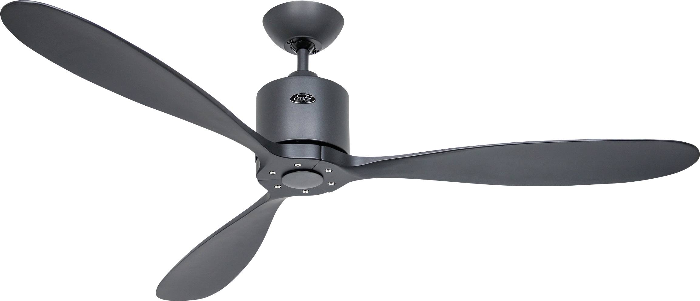 CasaFan AEROPLAN ECO 132 BG-SW Flügel Massivholz Schwarz Deckenventilator Basalt-Grau mit Fernbedienung, Timer, Winterbetrieb