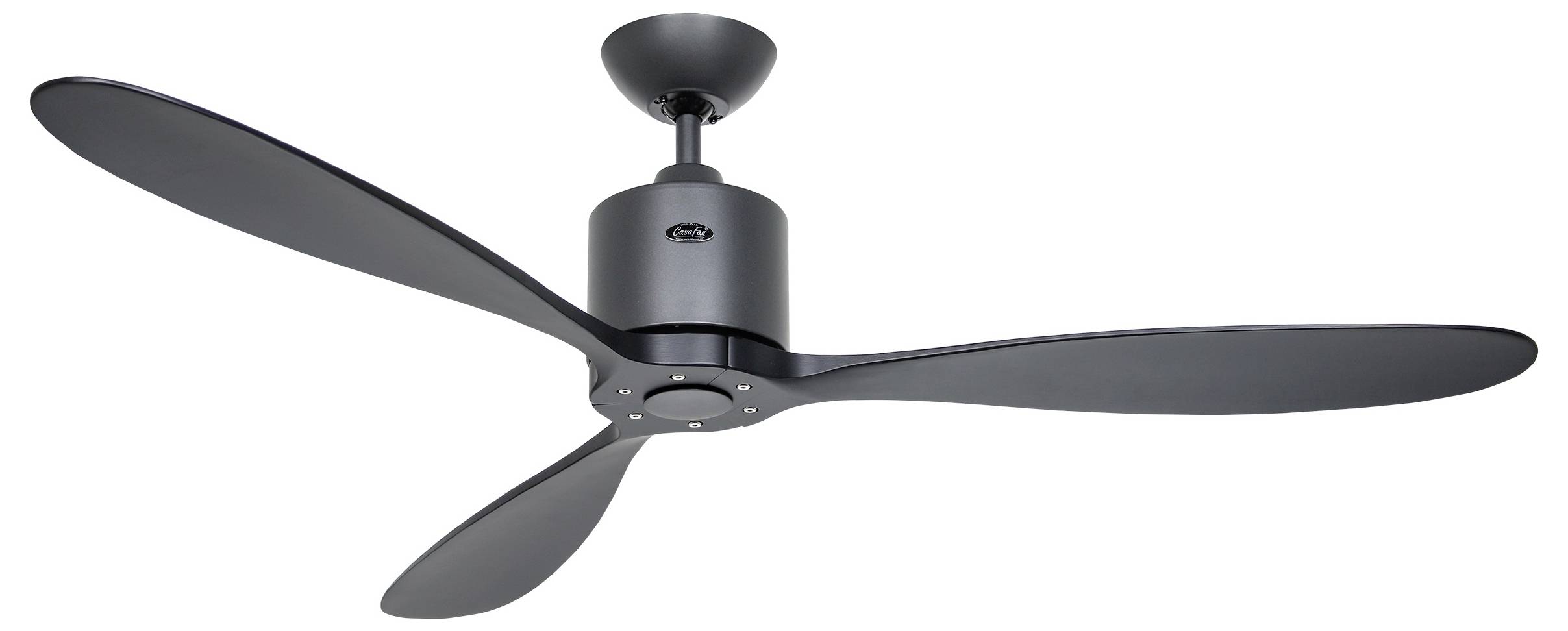 CasaFan AEROPLAN ECO 132 BG-SW Flügel Massivholz Schwarz Deckenventilator Basalt-Grau mit Fernbedienung, Timer, Winterbetrieb