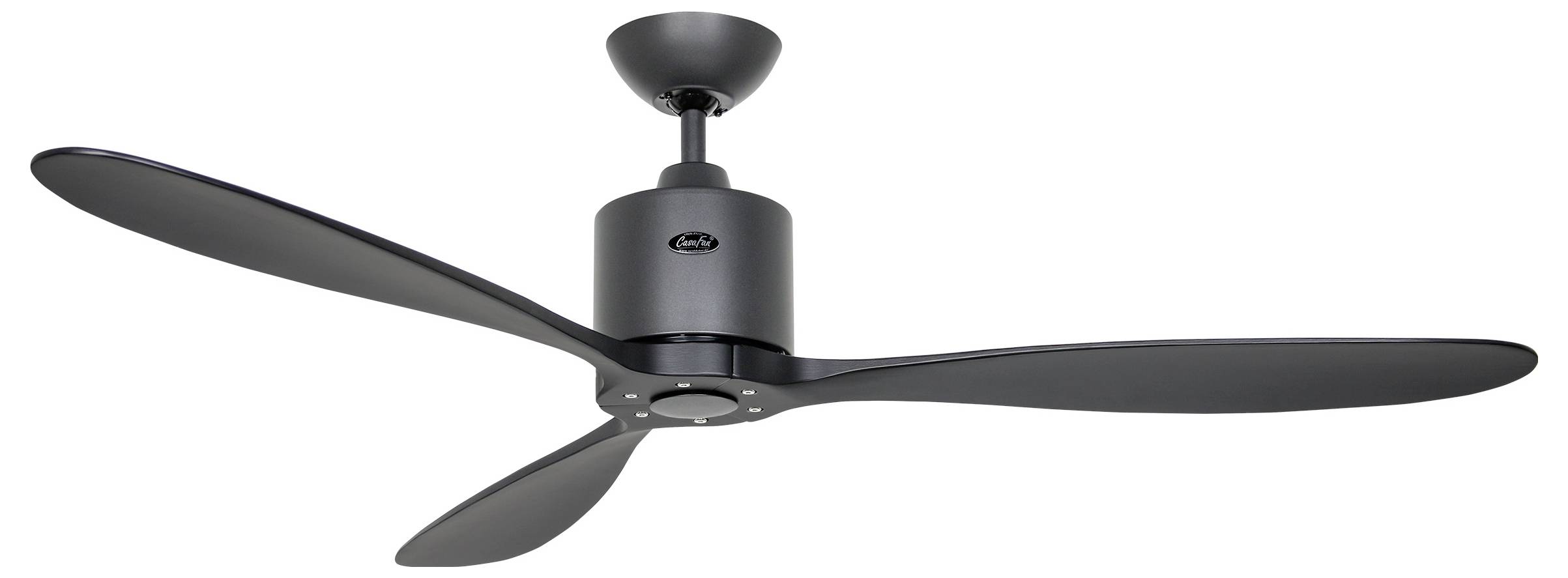 CasaFan AEROPLAN ECO 132 BG-SW Flügel Massivholz Schwarz Deckenventilator Basalt-Grau mit Fernbedienung, Timer, Winterbetrieb