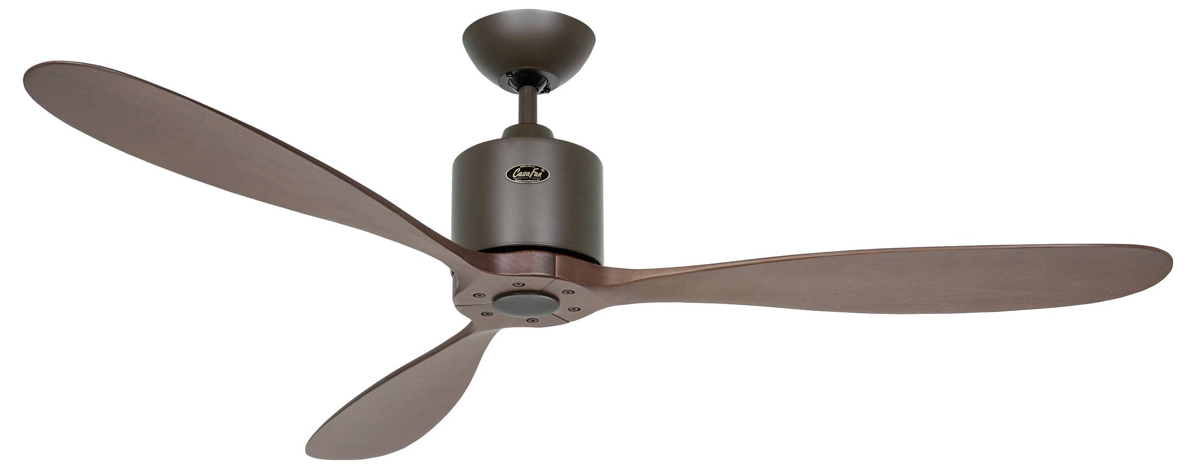 CasaFan AEROPLAN ECO 132 BZ-NB Flügel Massivholz Nussbaum Deckenventilator Bronze mit Fernbedienung, Timer, Winterbetrieb