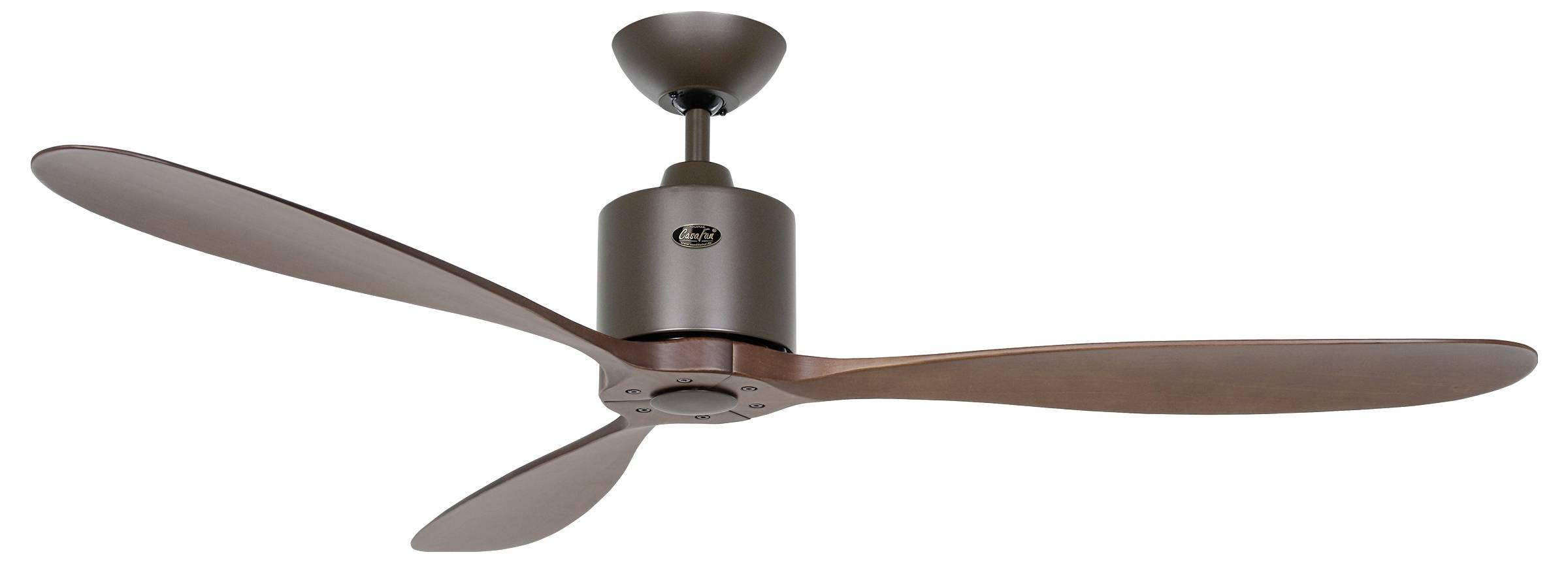 CasaFan AEROPLAN ECO 132 BZ-NB Flügel Massivholz Nussbaum Deckenventilator Bronze mit Fernbedienung, Timer, Winterbetrieb