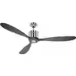 CasaFan AEROPLAN ECO 132 BN-SW Flügel Massivholz schwarz Deckenventilator Chrom (gebürstet) mit Fernbedienung, Timer CasaFan AEROPLAN ECO 132 BN-SW Flügel Massivholz schwarz Deckenventilator Chrom (gebürstet) mit Fernbedienung, Timer