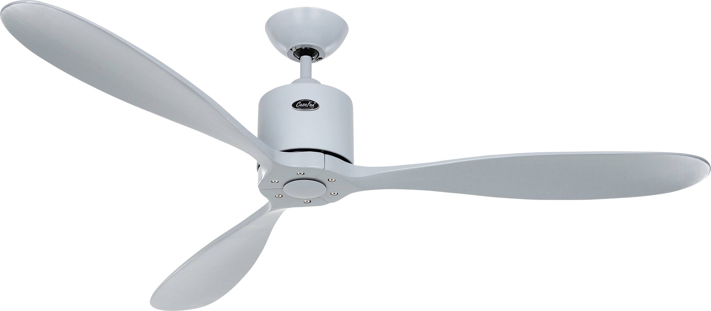 CasaFan AEROPLAN ECO 132 LG-LG Flügel Massivholz Lichtgrau Deckenventilator Lichtgrau mit Fernbedienung, Timer, Winterbetrieb