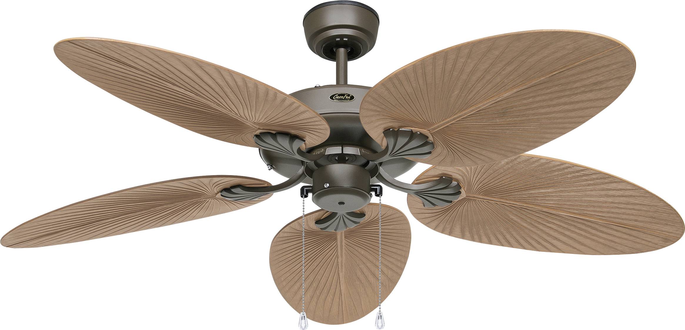 CasaFan CLASSIC OUTDOOR 132 BZ-PR Flügel Kunststoff Palme/Rattan braun Deckenventilator Bronze Winterbetrieb