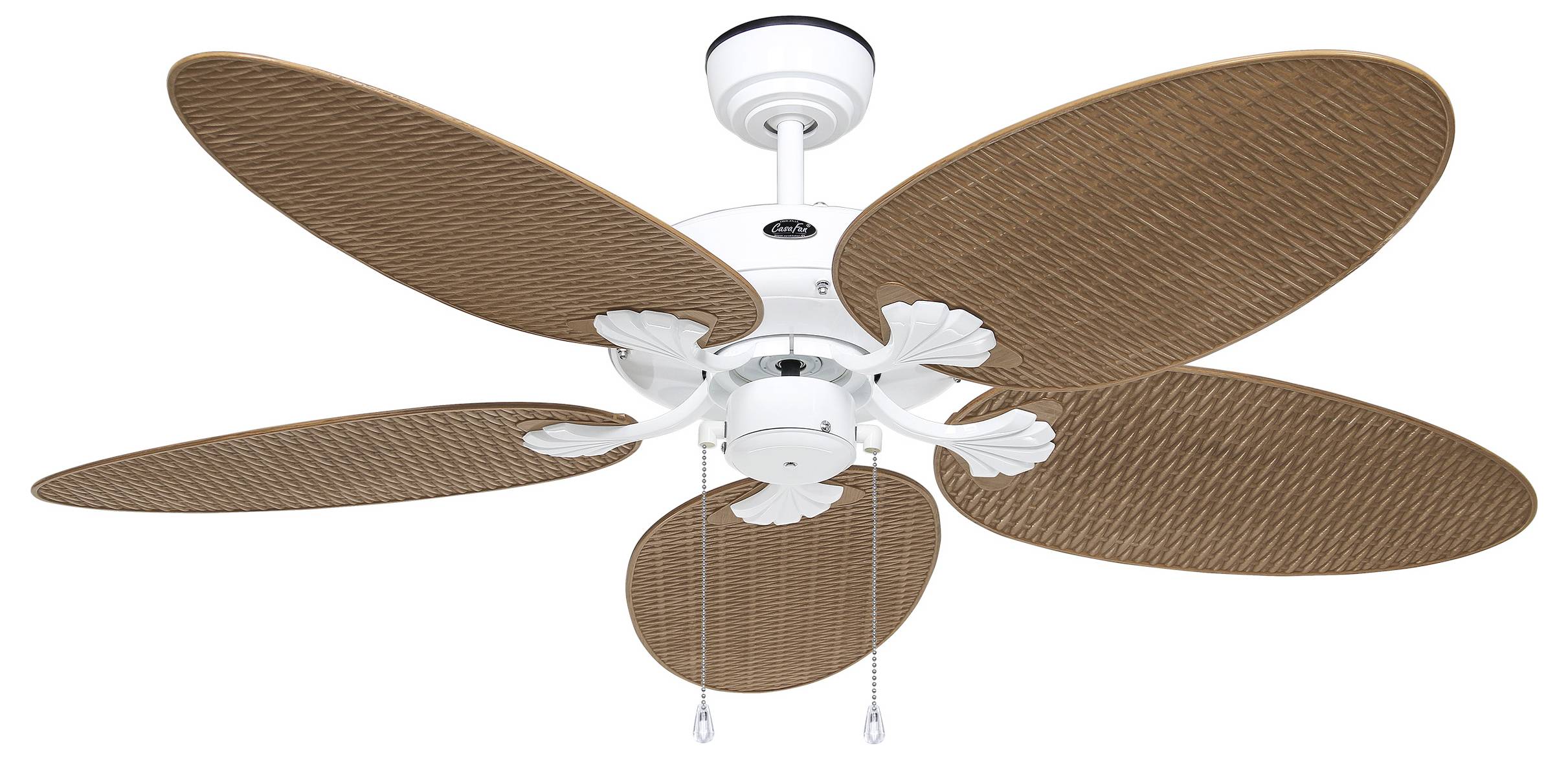 CasaFan CLASSIC OUTDOOR 132 WE-PR Flügel Kunststoff Palme/Rattan braun Deckenventilator Weiß Winterbetrieb