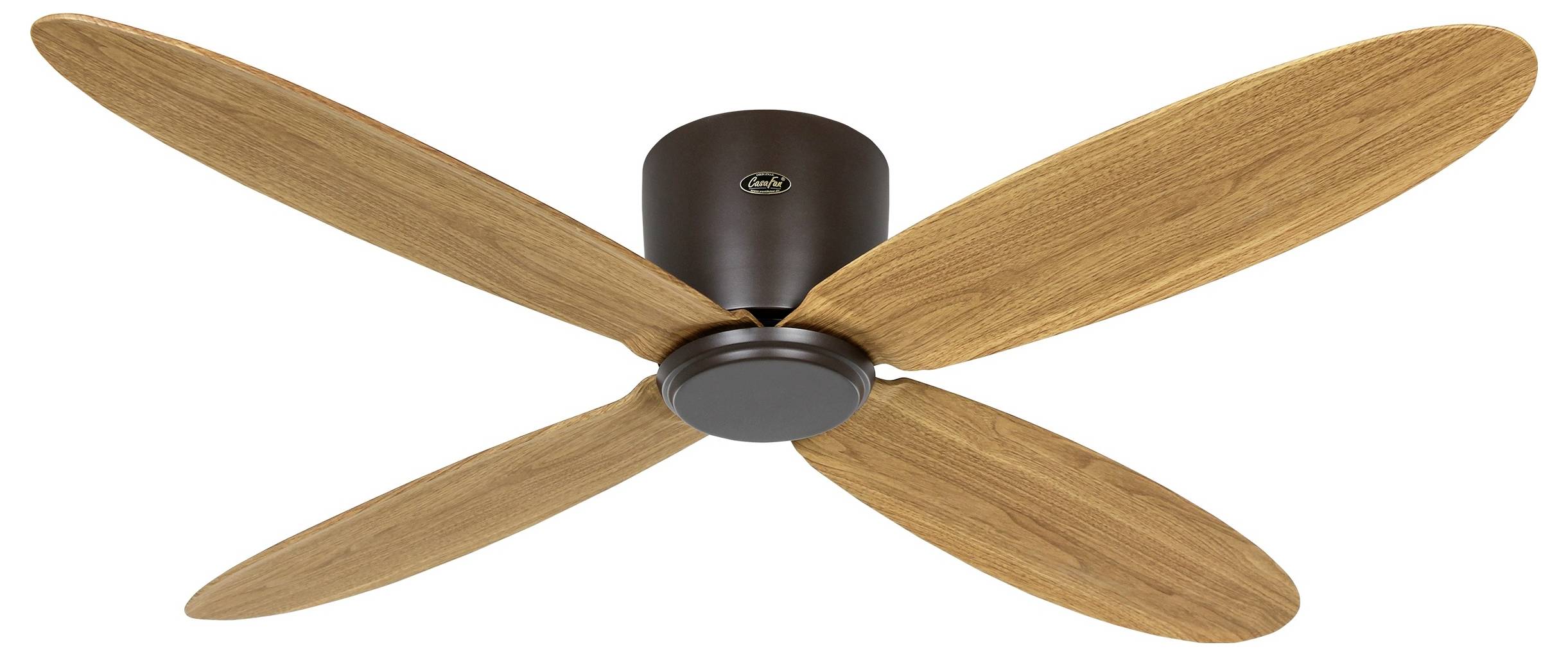 CasaFan ECO PLANO II 132 BZ-EN WiFi Flügel Eiche natur Deckenventilator Bronze mit Fernbedienung, Timer, Winterbetrieb, App