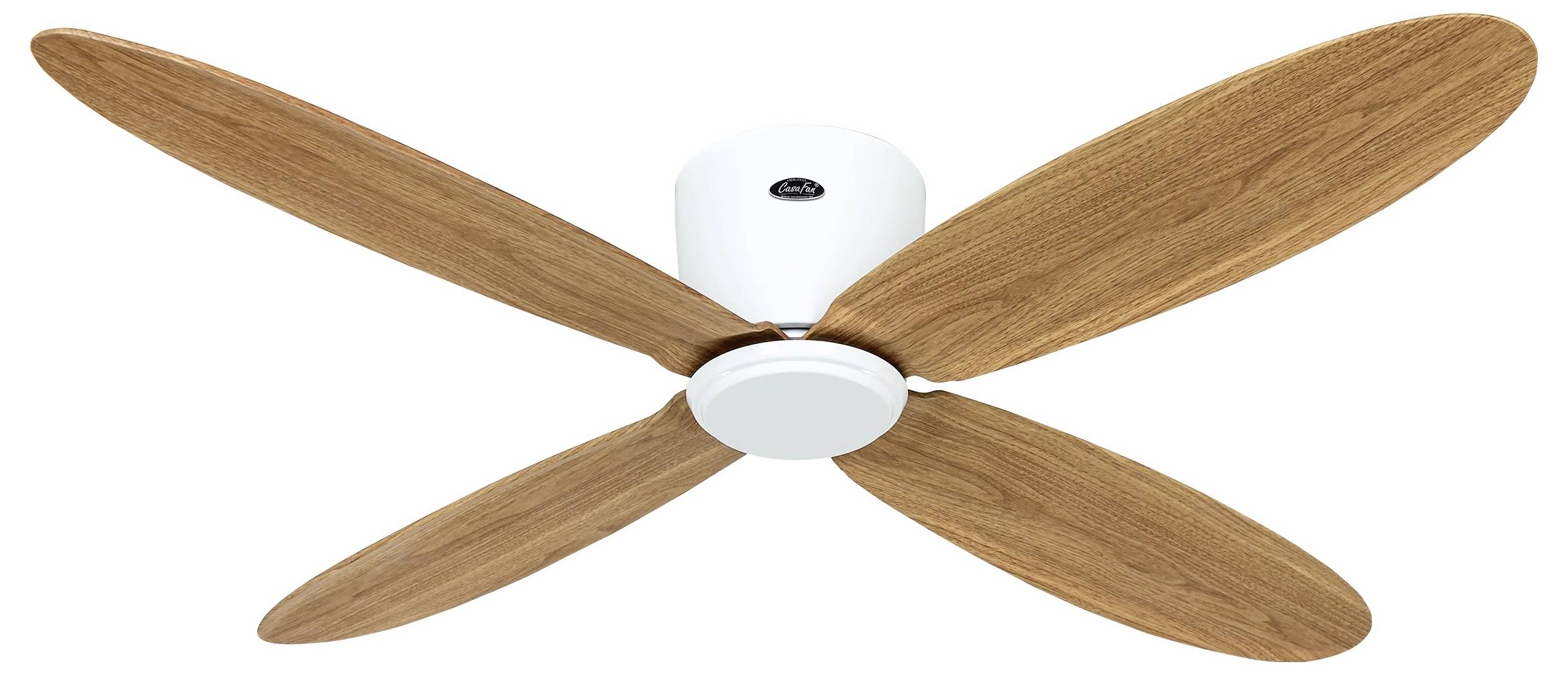 CasaFan ECO PLANO II 132 WE-EN WiFi Flügel Eiche natur Deckenventilator Weiß mit Fernbedienung, Timer, Winterbetrieb, App