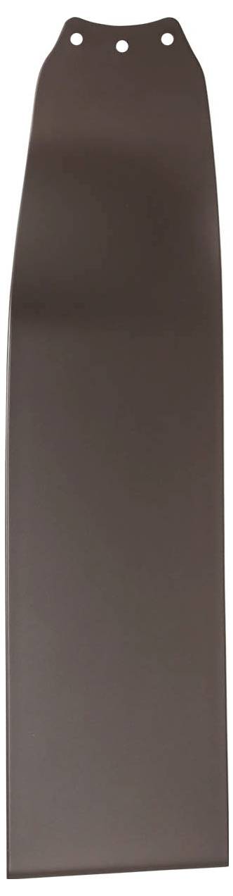 Ein brauner Deckenventilator-Flügel mit drei Löchern oben zur Befestigung.