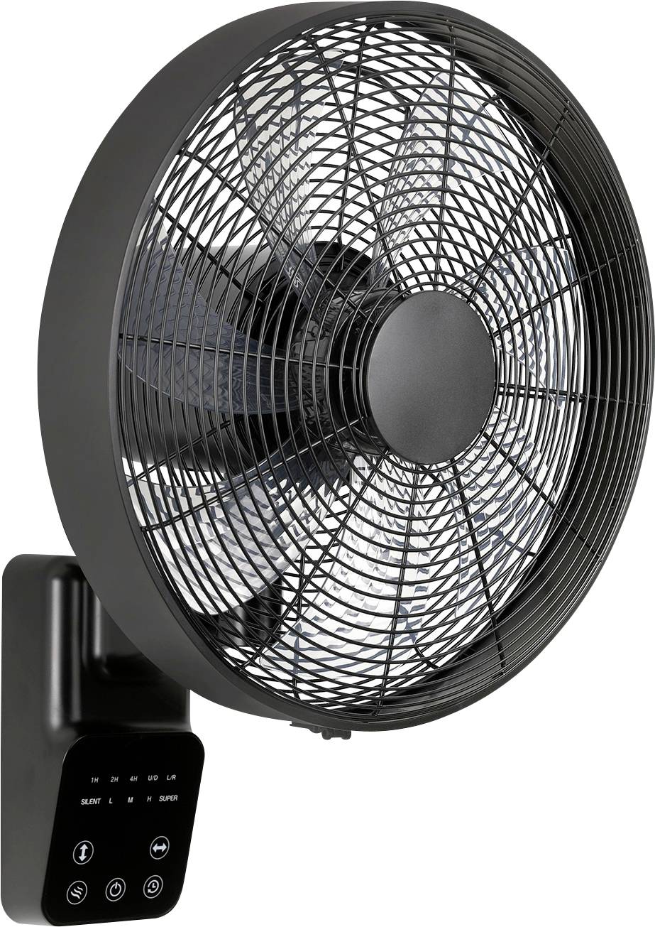 CasaFan AIROS ECO DESIGN WALL SW Wandventilator Schwarz mit Fernbedienung, Timer