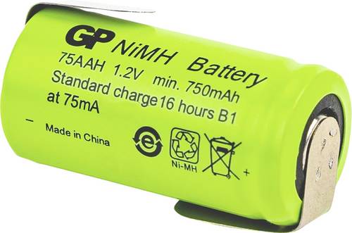 GP Ni-MH Industrial 750 AAH 1A1P-C1 Mignon (AA)-Akku NiMH 1.2 V 750 mAh 1 St.