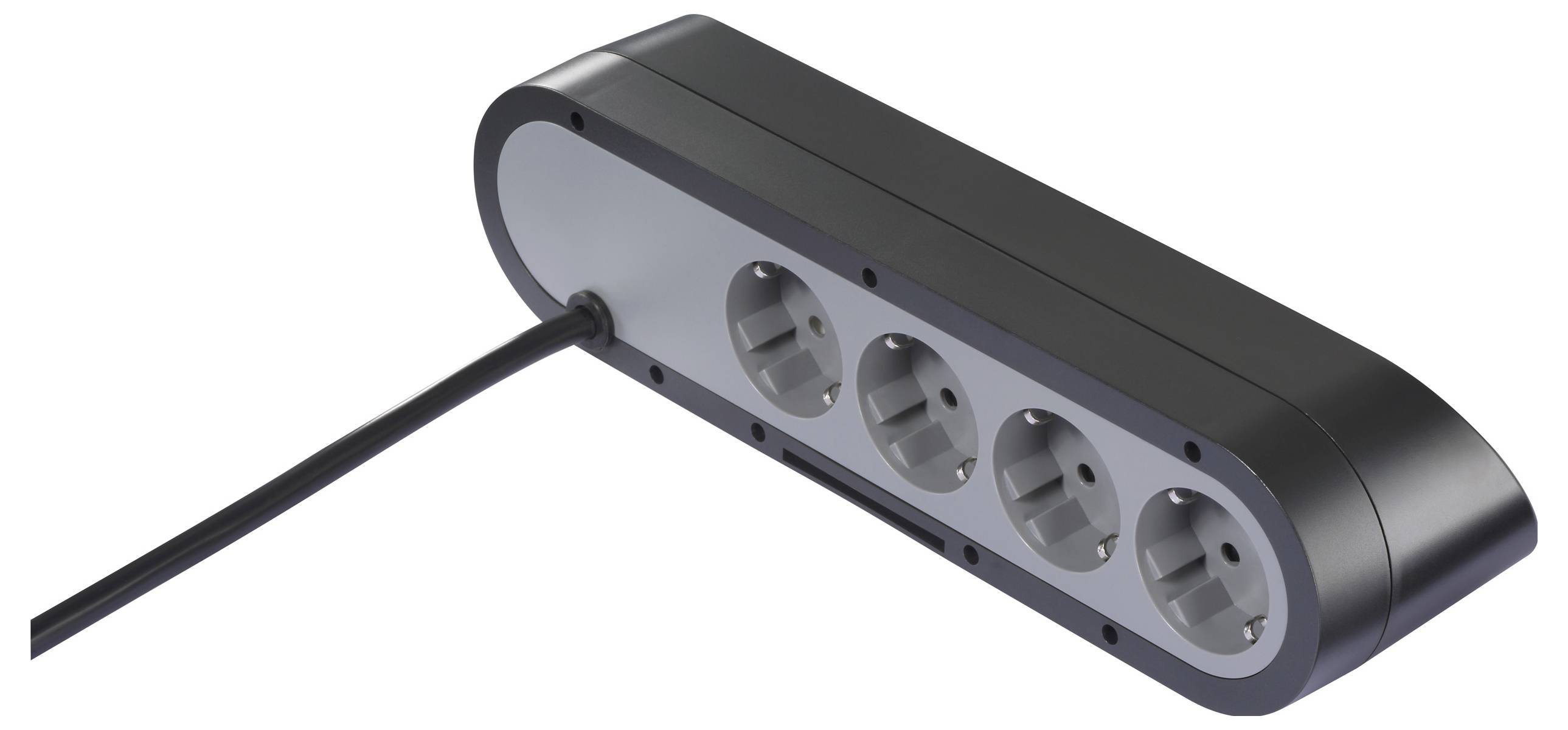 Sygonix SY-6901966 Tischsteckdose 5fach Schwarz, Grau Schutzkontakt 1St.