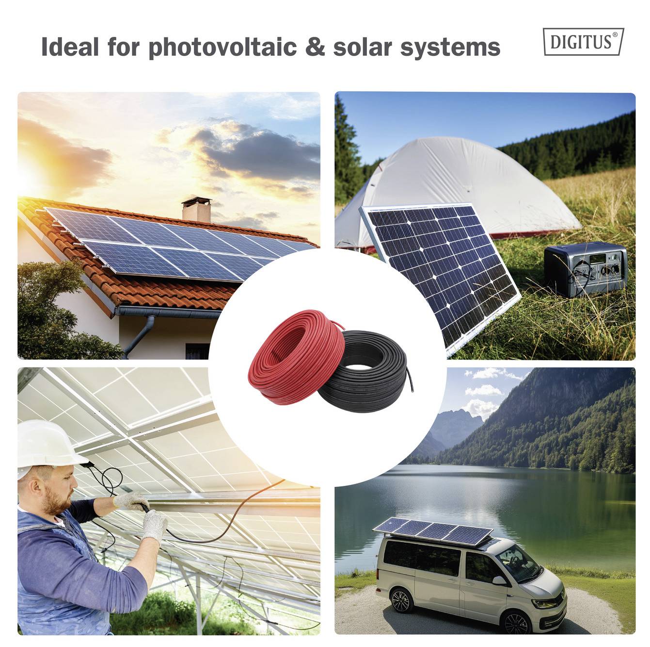 Digitus DK-SCEC66-0100 DK-SCEC66-0100 Solarkabel Verlängerung 6mm² Kabellänge 10m