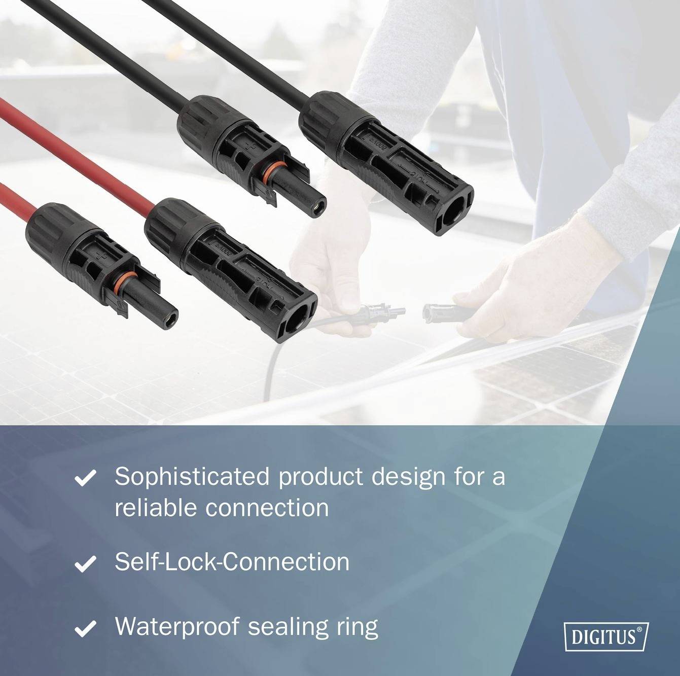 Digitus DK-SCEC66-0150 DK-SCEC66-0150 Solarkabel Verlängerung 6 mm² Kabellänge 15 m