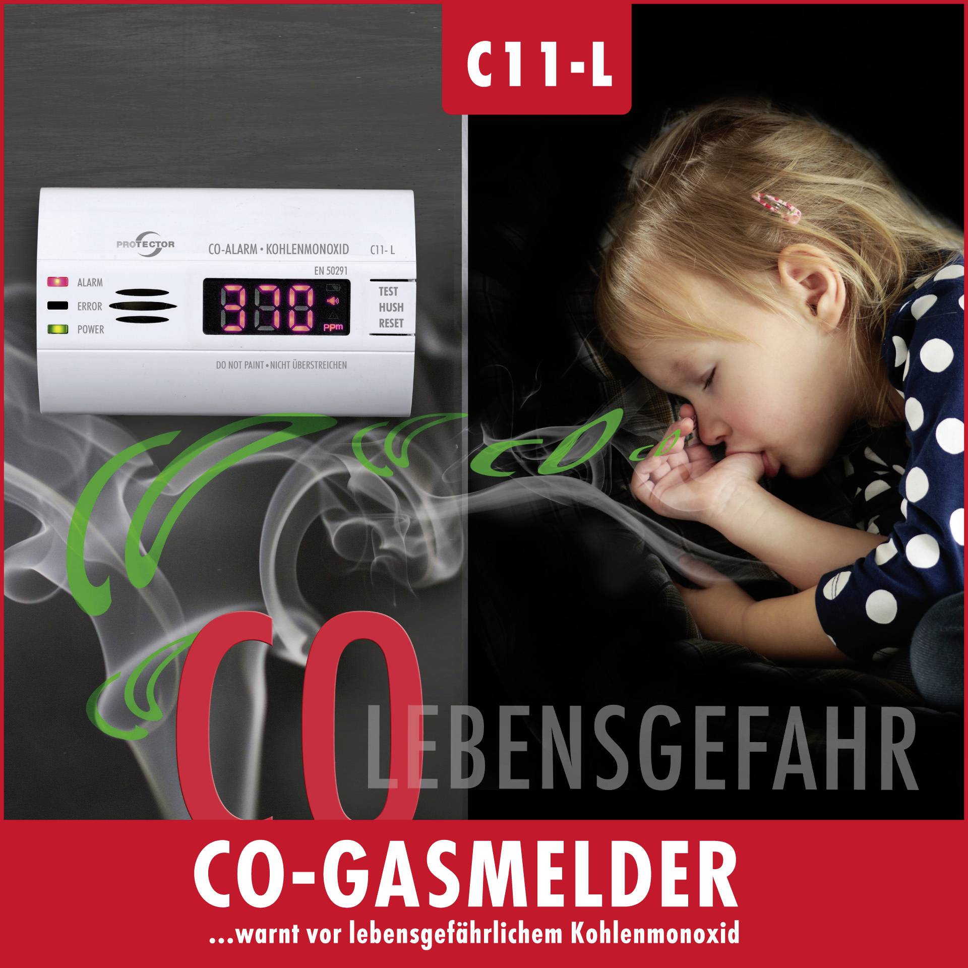 M-e modern-electronics AS-5120 + C11-L Kohlenmonoxid-Melder