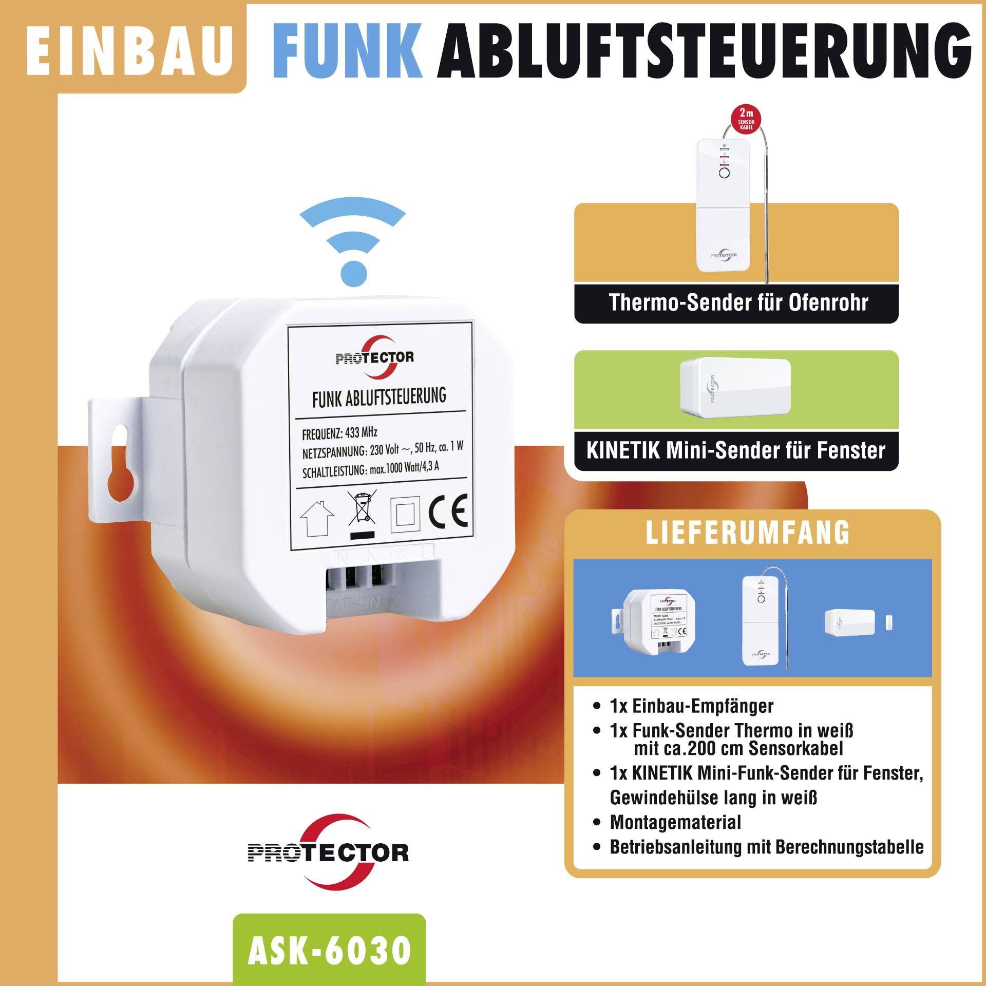 M-e modern-electronics Funk-Abluftsteuerung ASK 6030 Weiß