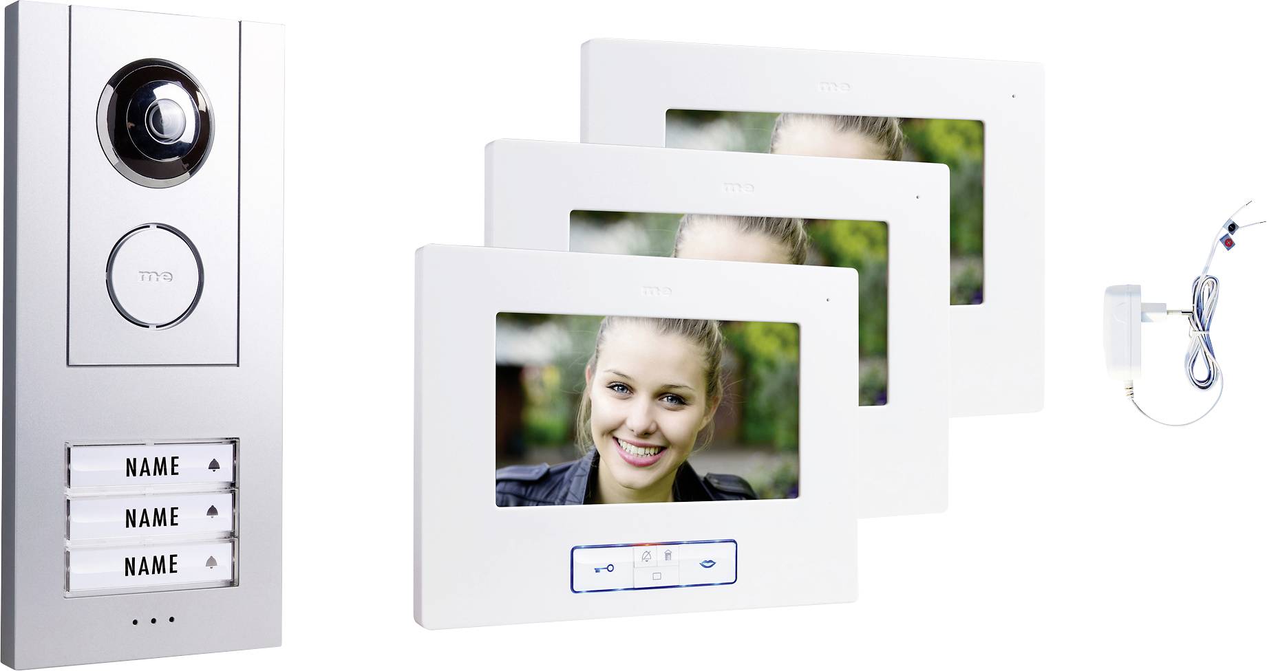 M-e modern-electronics VD ALU 6730 S Video-Türsprechanlage Weiß-Silber