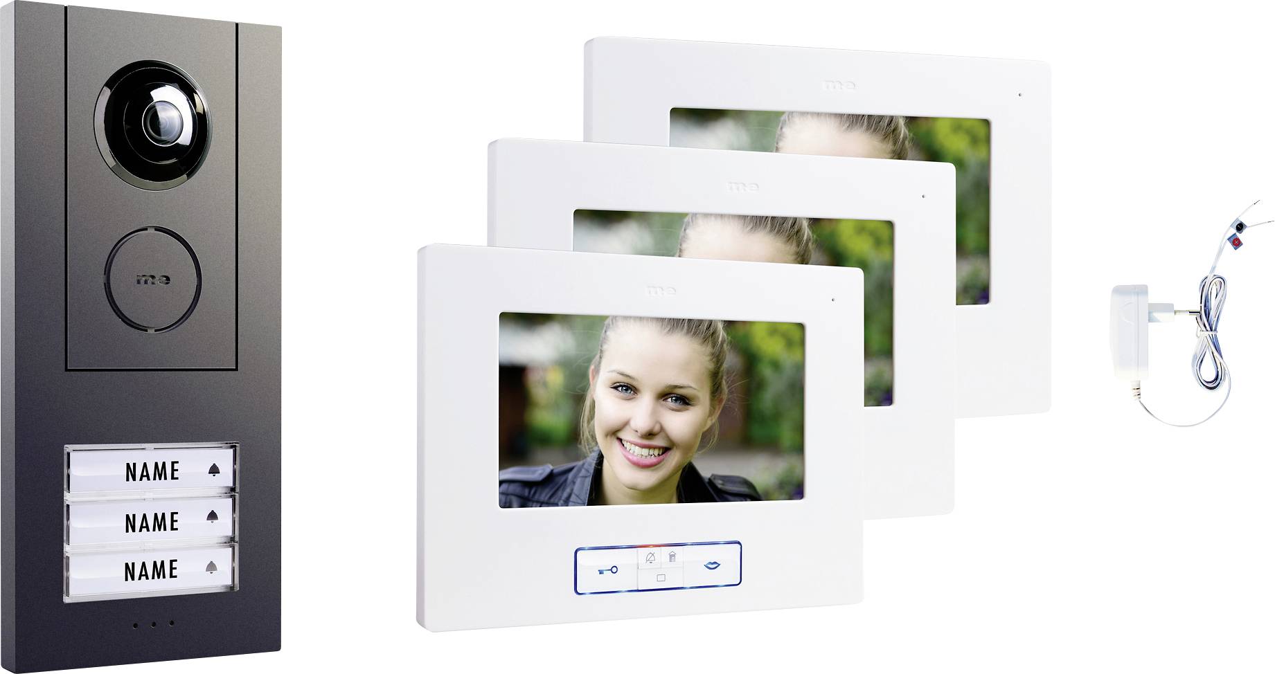 M-e modern-electronics VD ALU 6730A Video-Türsprechanlage Weiß, Anthrazit