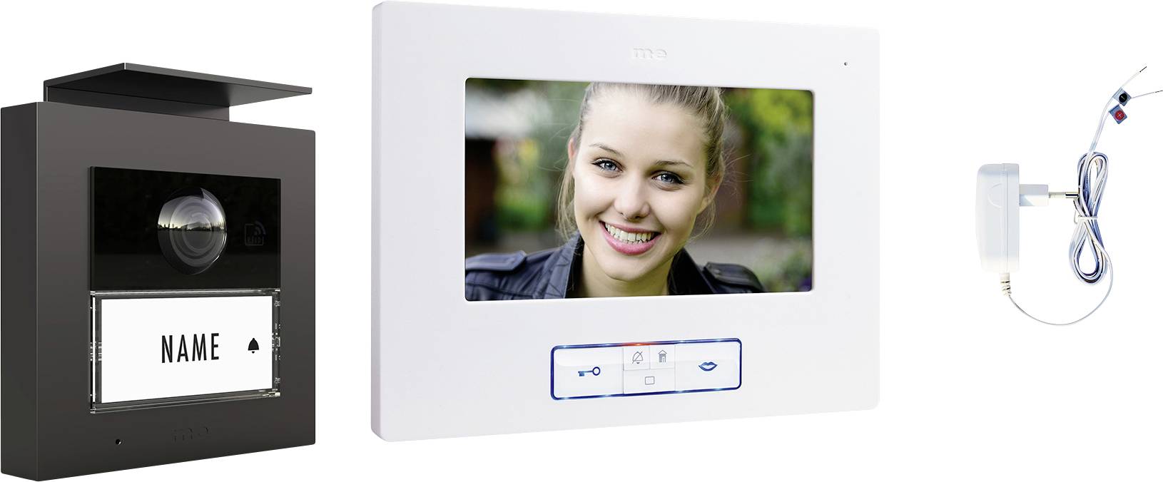 M-e modern-electronics VDV 20106A Video-Türsprechanlage Weiß-Schwarz