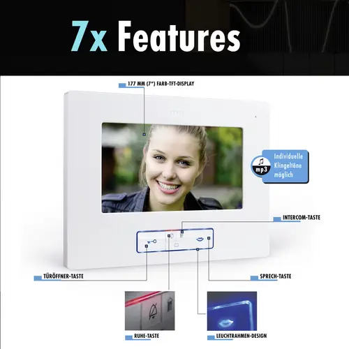 Monitor Vdv M-e modern-electronics VDV 20106W Video-Türsprechanlage Weiß | » Freue ...