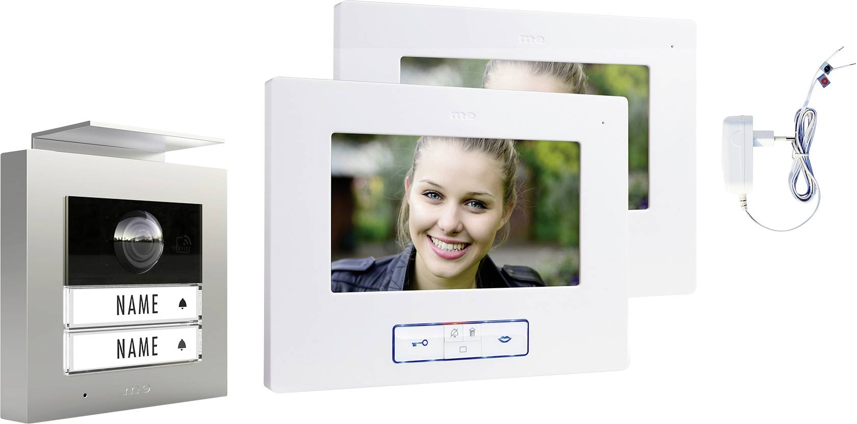 M-e modern-electronics VDV 20206 S Video-Türsprechanlage Weiß, Anthrazit