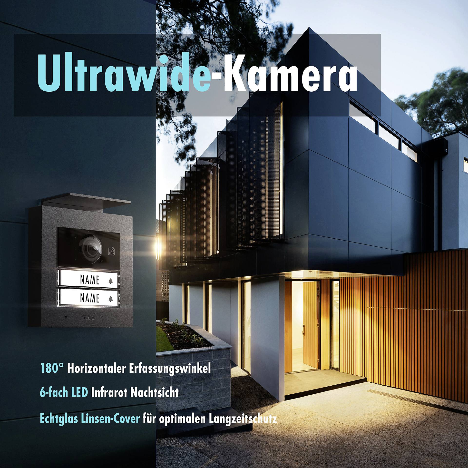 M-e modern-electronics VDV 20206A Video-Türsprechanlage Weiß, Schwarz