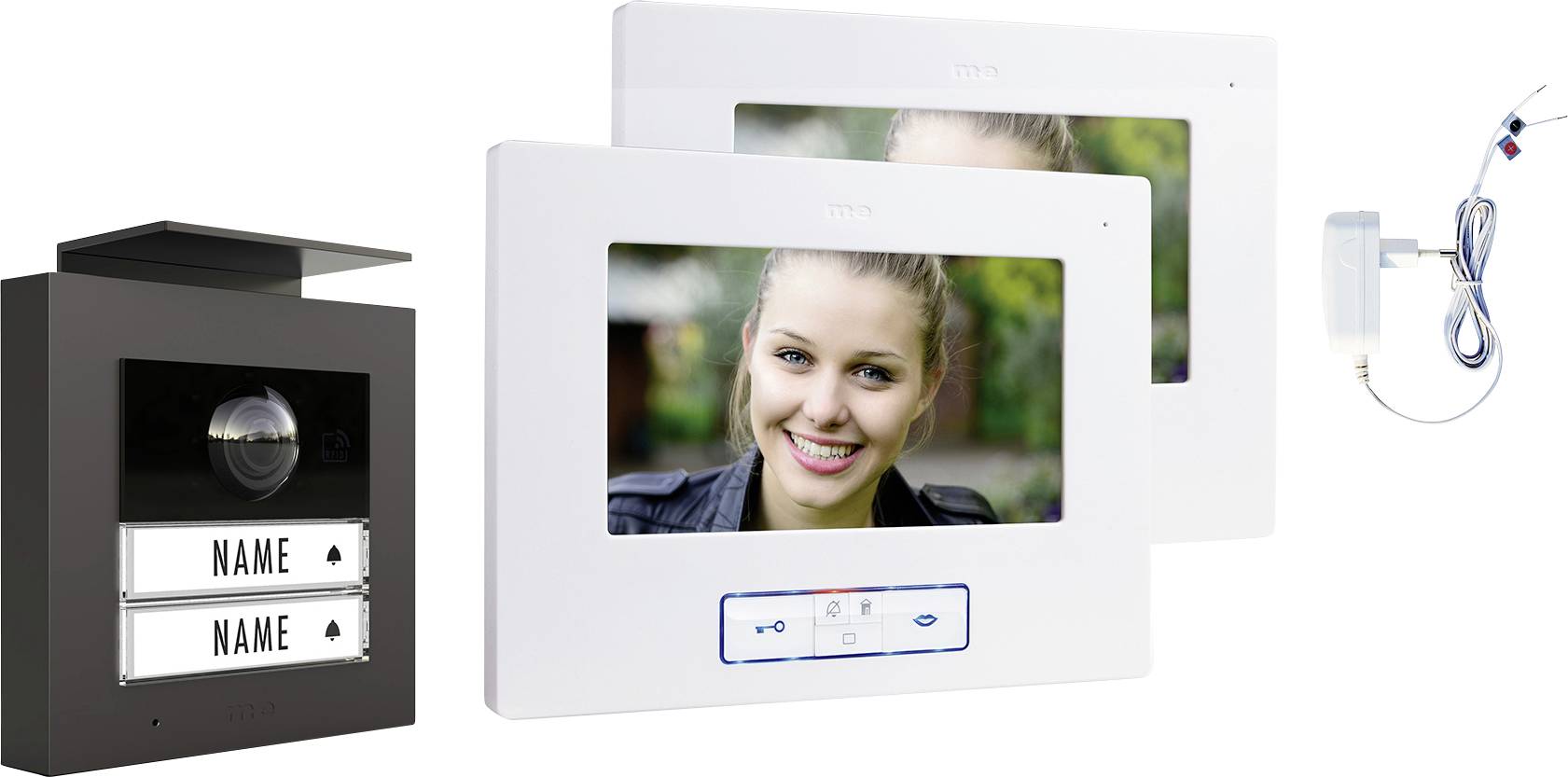 M-e modern-electronics VDV 20206A Video-Türsprechanlage Weiß, Schwarz
