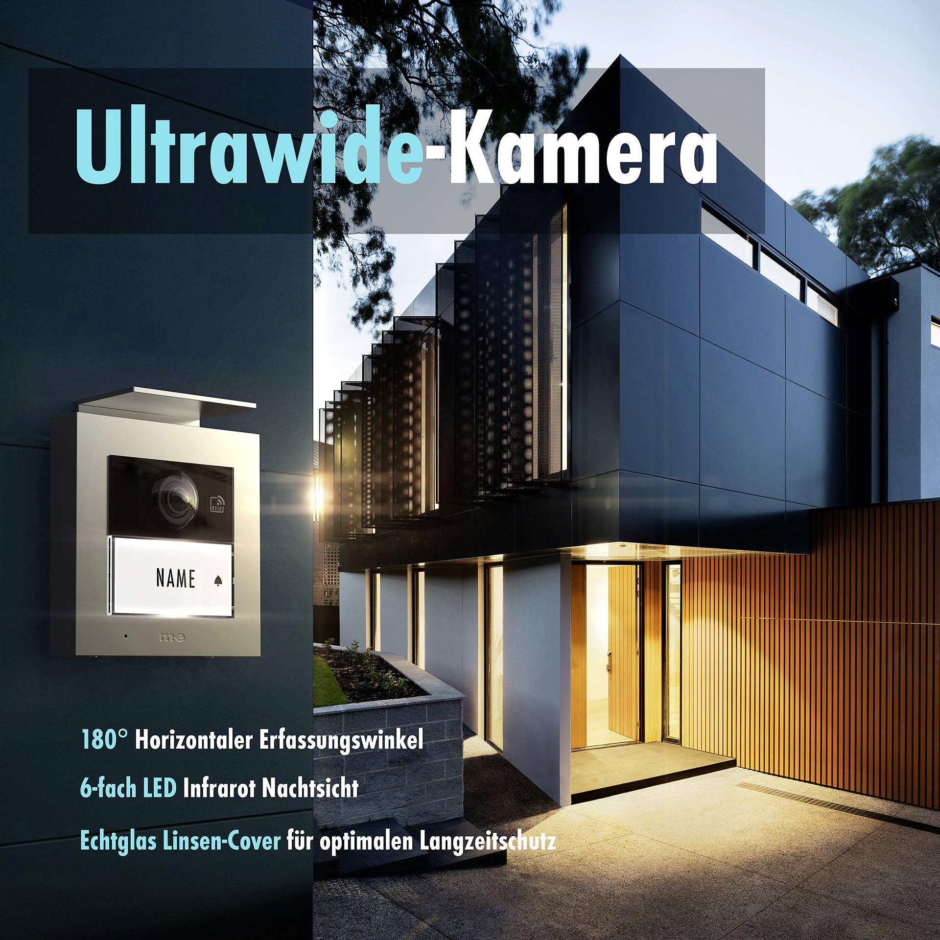 M-e modern-electronics VDV 20116 S Video-Türsprechanlage Weiß, Anthrazit