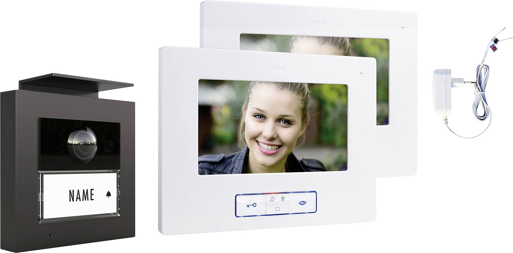 M-e modern-electronics VDV 20116A Video-Türsprechanlage Weiß, Schwarz