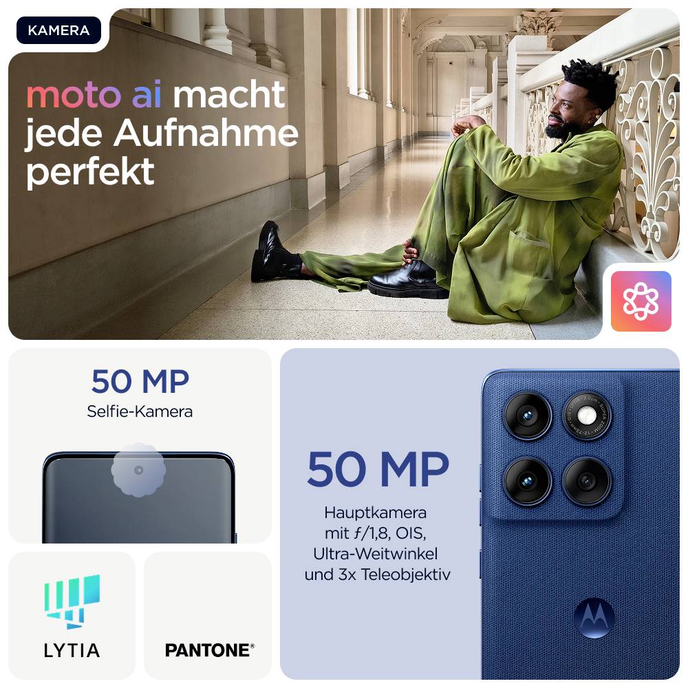 Motorola Edge 60 512GB Gibraltar Sea EEK A (A - G) 16.9cm (6.67 Zoll) Smartphone