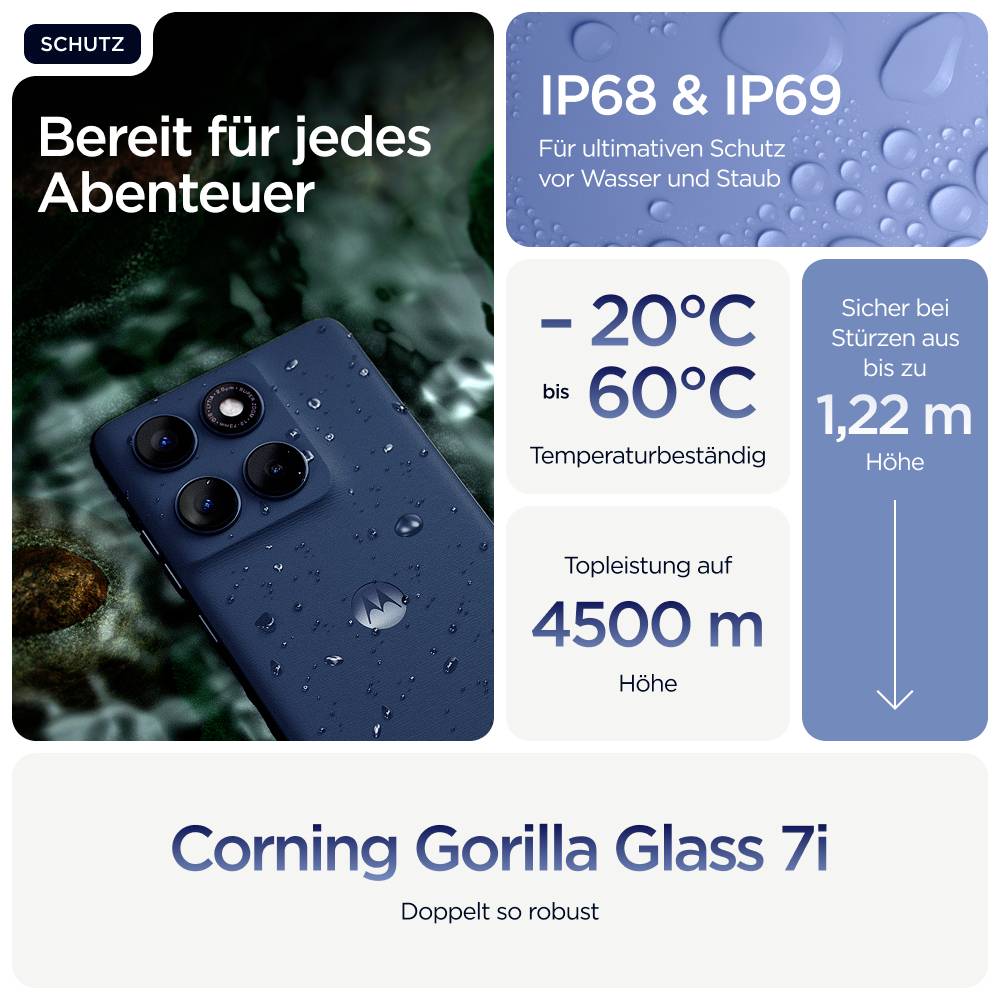 Motorola Edge 60 512GB Gibraltar Sea EEK A (A - G) 16.9cm (6.67 Zoll) Smartphone